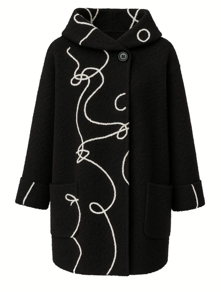 Mississhop Fellimitatmantel Damen Übergangsmantel mit Muster günstig online kaufen