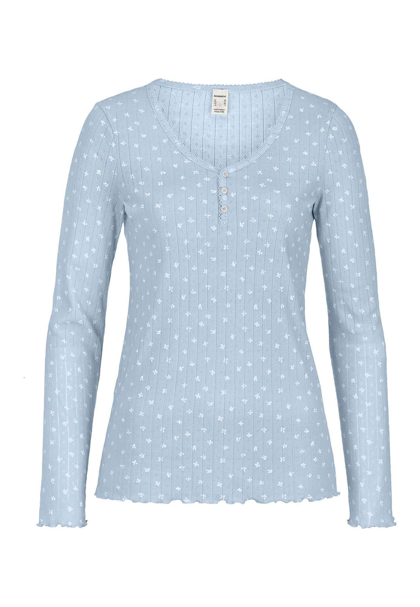 Hessnatur Pyjamaoberteil PURE COTTON aus reiner Bio-Baumwolle (1-tlg)