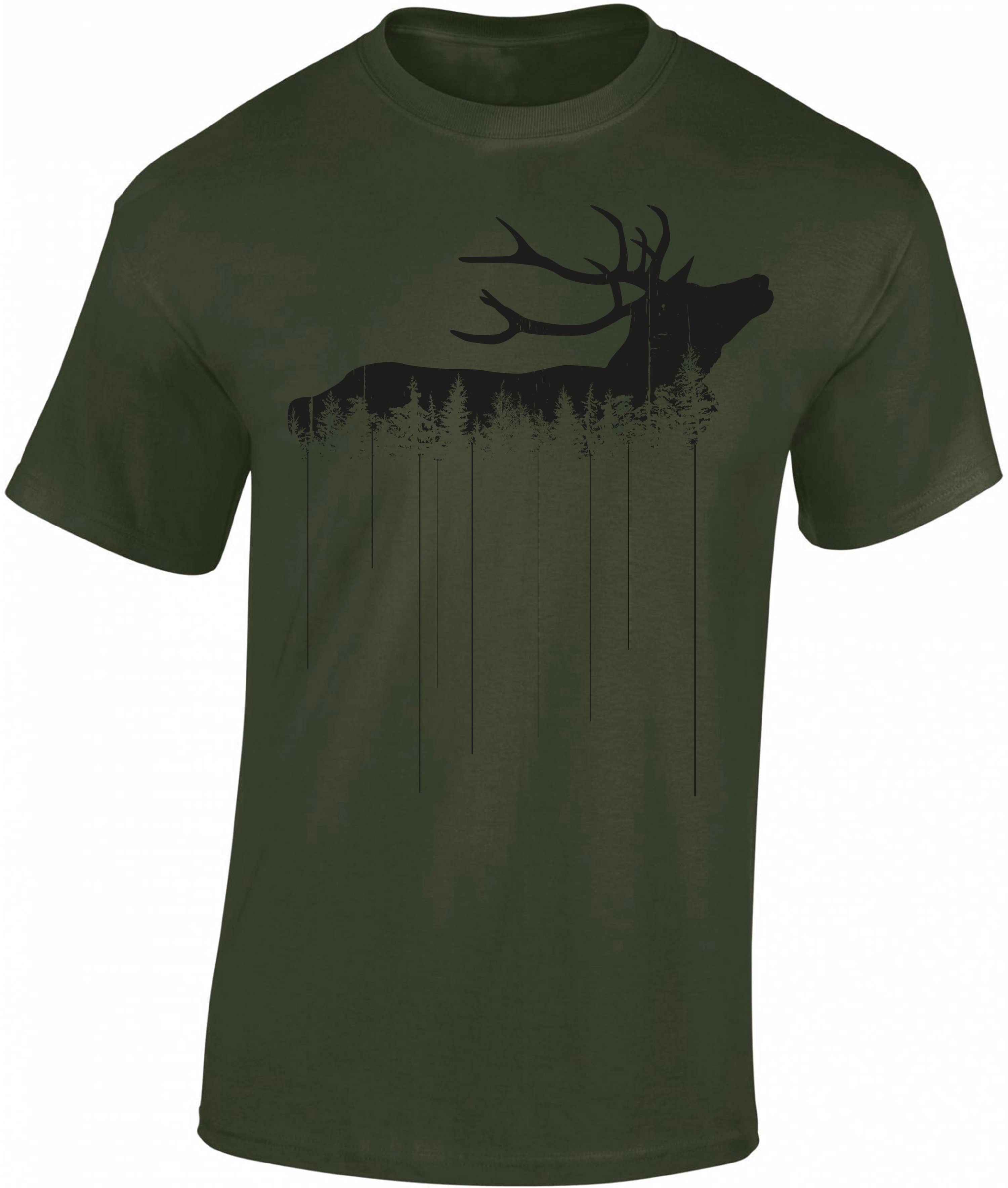 Baddery Print-Shirt "Waldhirsch" - Jäger T-Shirt günstig online kaufen
