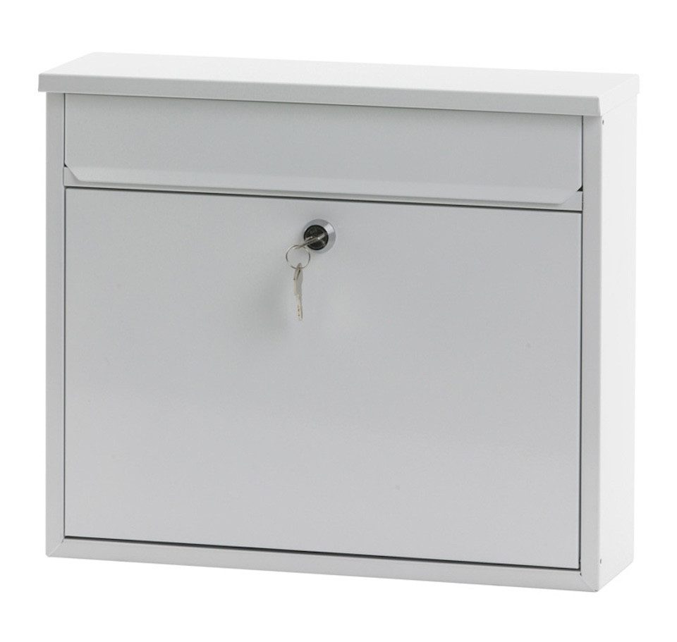 PROREGAL® Wandgarderobe Wandbriefkasten Granadan aus Stahl mit Einwurfsklappe, Schwarz