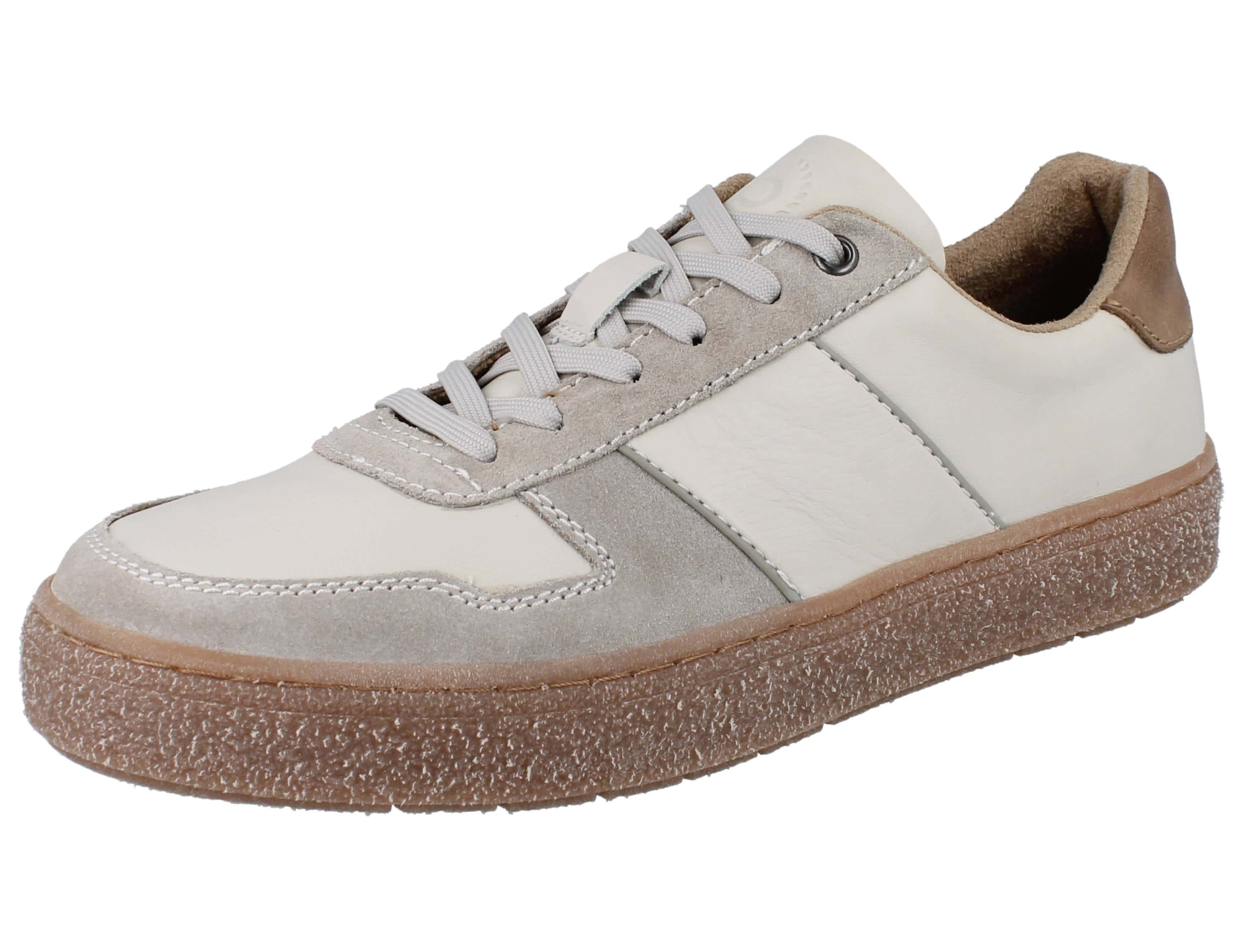 BUGATTI Herren Schnürsneaker beige offwhite Leder - Größe: 42 Schnürschuh