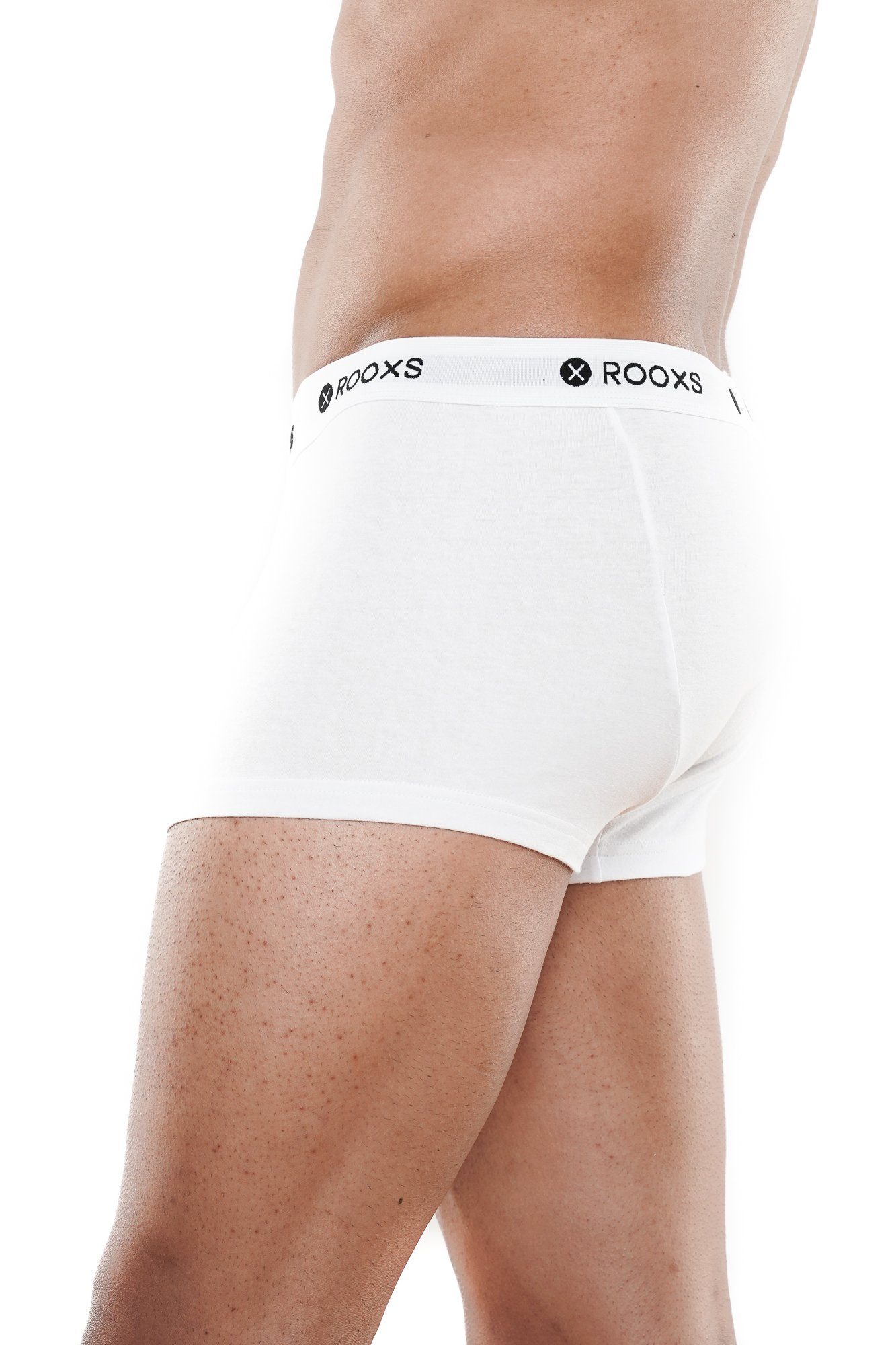 Baumwolle ROOXS Retroshorts Männer (3-St) Herren Boxershorts Enge Weiß Unterhosen