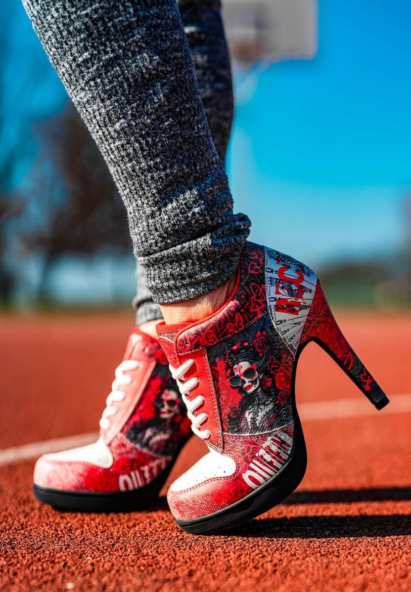 Missy Rockz POKERFACE 2.0 red/black High-Heel-Stiefelette Absatzhöhe:10,5cm