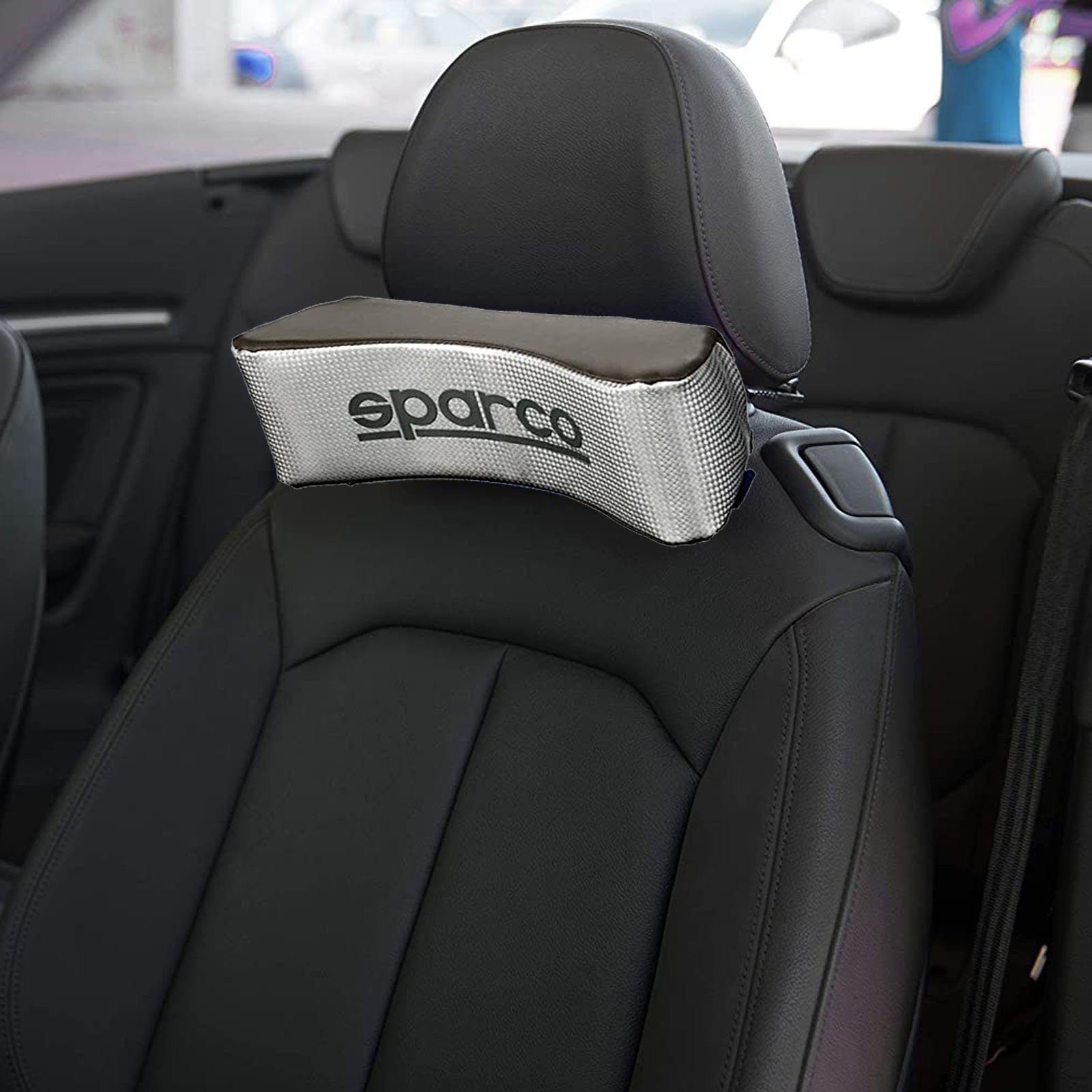 sparco Nackenpolster Ergonomisches Nackenkissen Kopfstütze Auto KFZ Nackenstütze (1 St), Schaumstoff Für Autositz