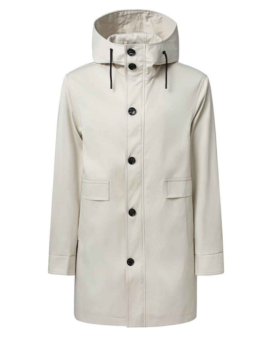 Allthemen Trenchcoat Herren Trechcoat mit Kapuze Freizeit Regular Fit Übergangsmantel mit Bequemem Baumwoll Mischgewebe, für Vielfältige Freizeitoutfits