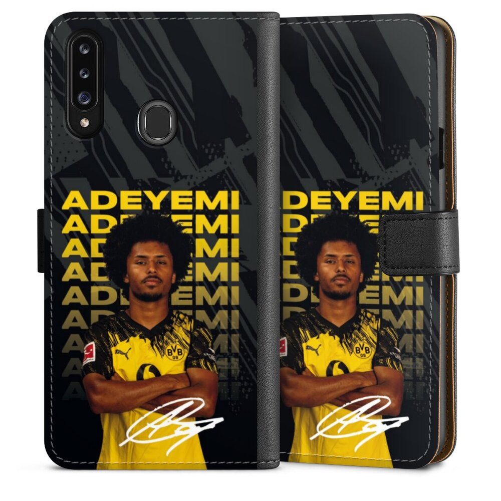 DeinDesign Handyhülle Borussia Dortmund Karim Adeyemi BVB Karim Adeyemi 25/26, Samsung Galaxy A20s Hülle Flip Case Klapphülle Handytasche Leder