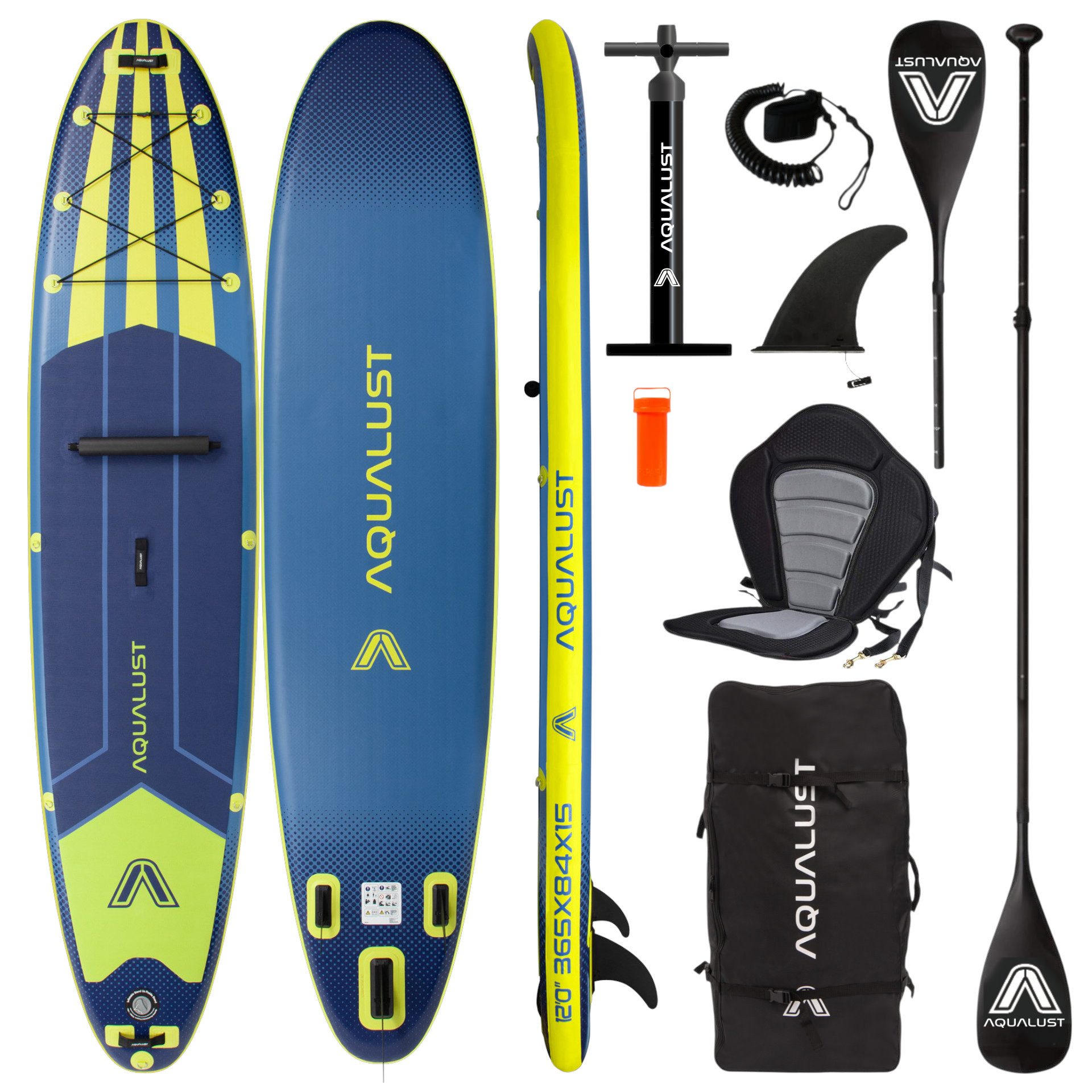 SUP-Board AQUALUST 12.0 iSUP Board Stand Up Paddle Surfboard aufblasbar