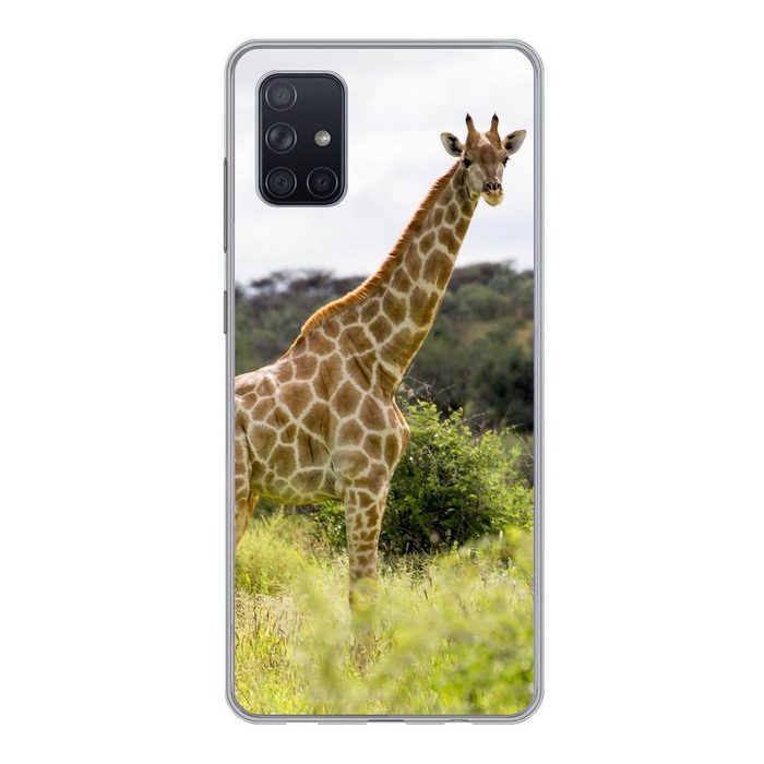 MuchoWow Handyhülle Giraffe - Pflanzen - Tier Phone Case Handyhülle Samsung Galaxy A71 Silikon Schutzhülle