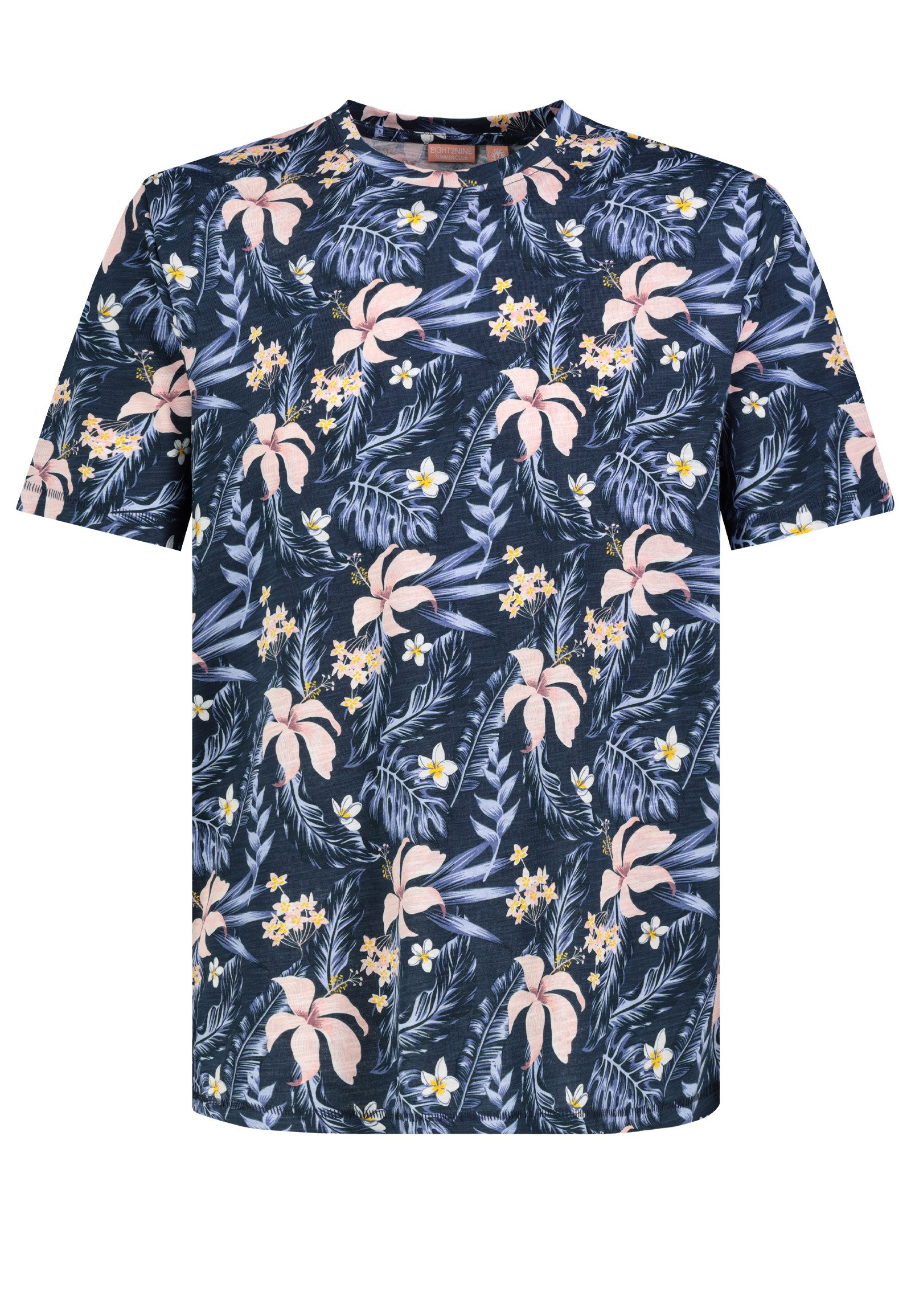 T-Shirt Komfortabler Rundhalsausschnitt Kurzarm Blumendesign