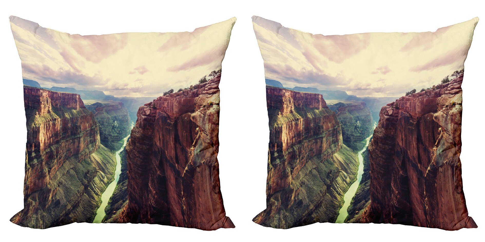 Kissenbezüge Modern Accent Doppelseitiger Digitaldruck, Abakuhaus (2 Stück), amerikanisch Grand Canyon Fluss