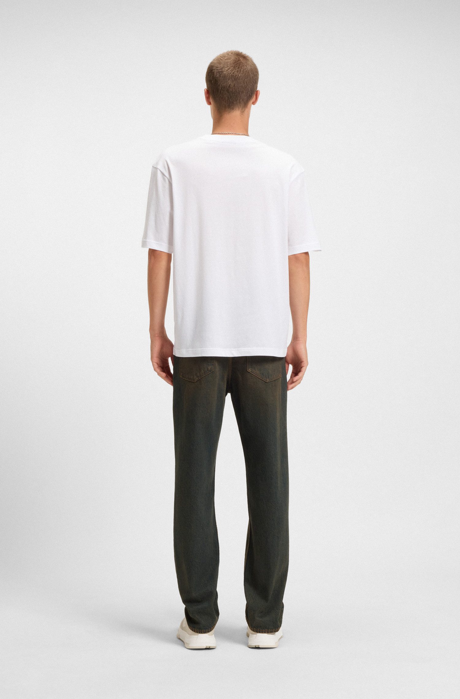 HUGO T-Shirt Napolux Rundhalsausschnitt, regular fit, Logodruck