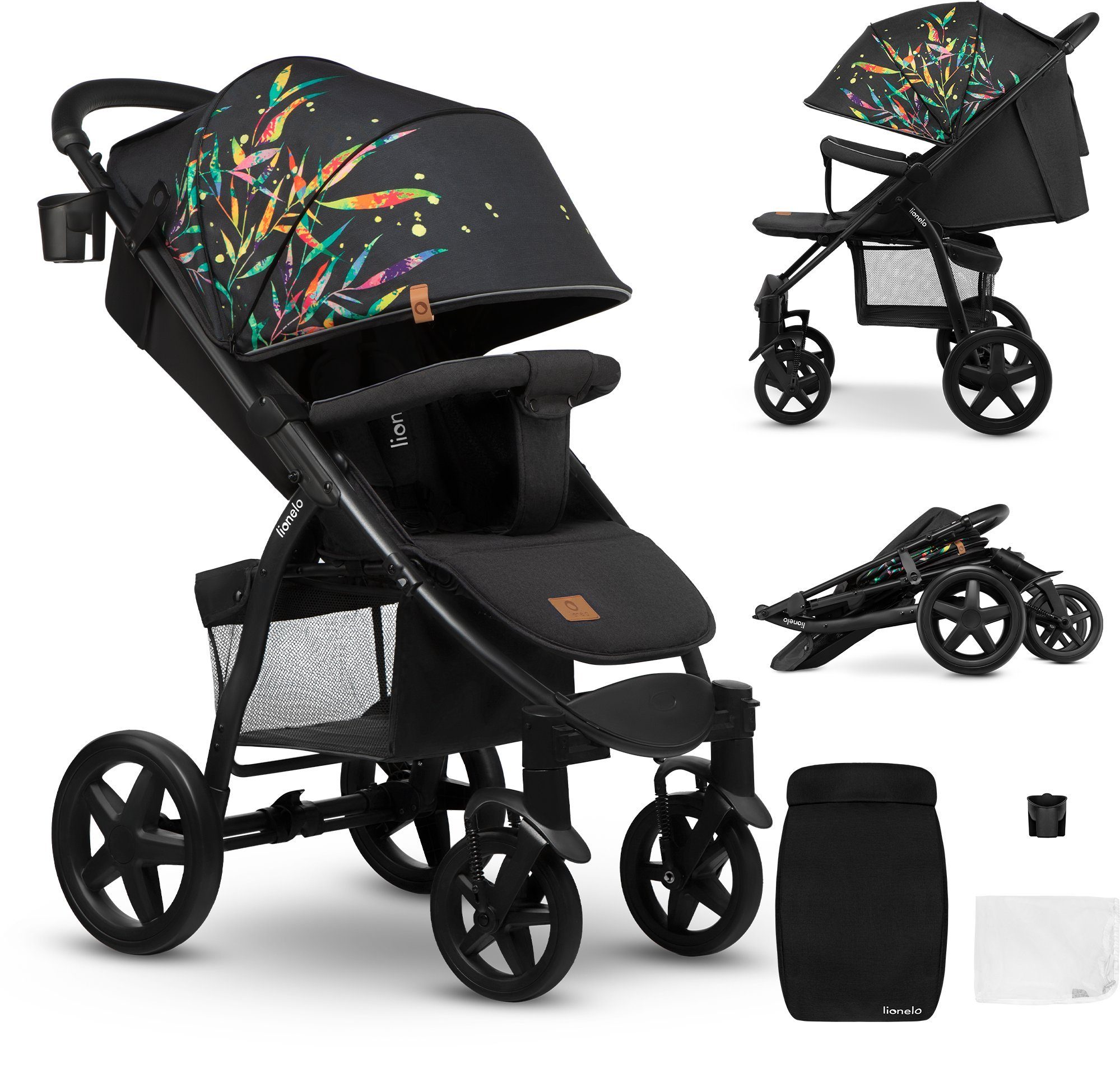 lionelo Kinder-Buggy ANNET PLUS, Fußdecke, großer Korb, ab 0 bis 36 Monate