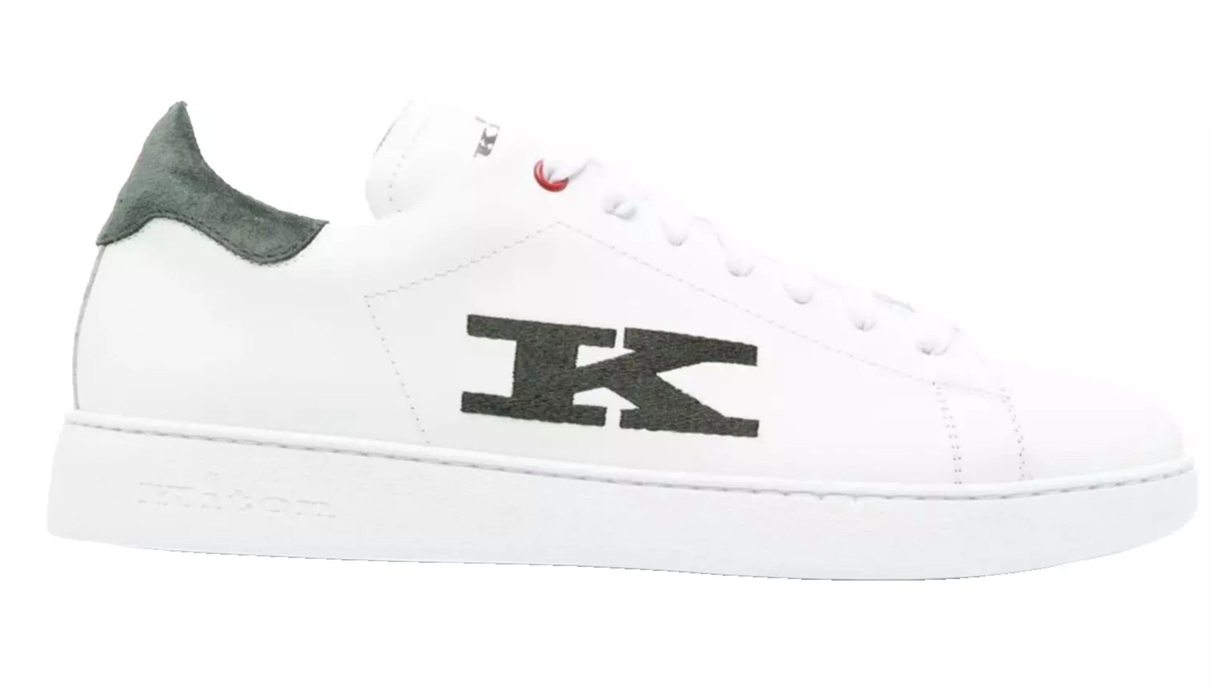 Kiton K-Logo Kalbsleder Schuhe Sneaker Kontrastierender Wildlederabsatz, Lederfutter, Innensohle aus Leder