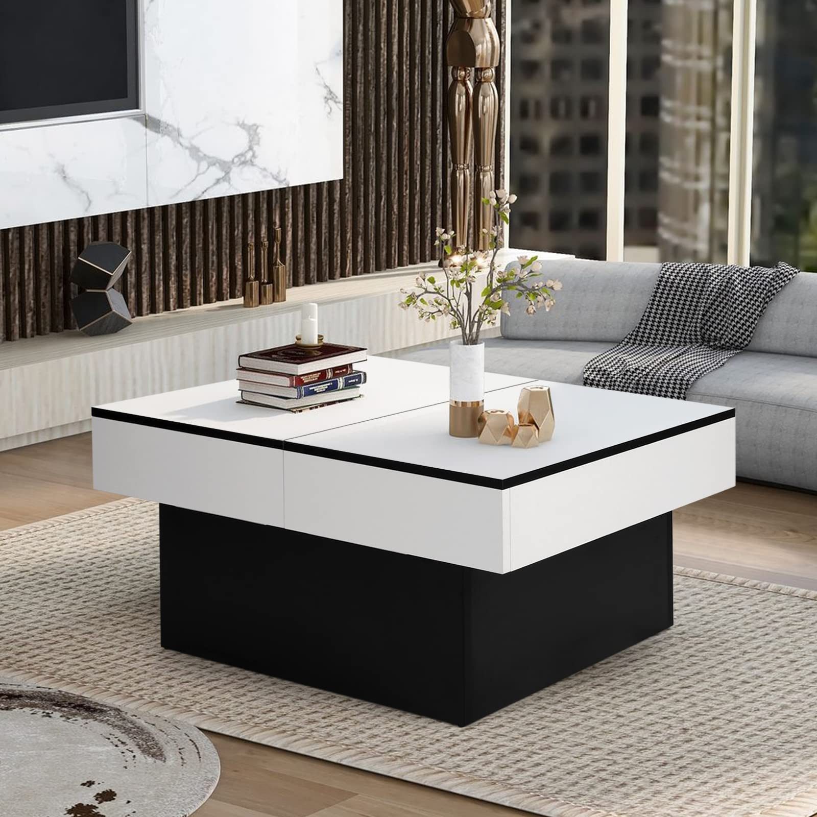 VOWNER Couchtisch Moderner Couchtisch, Ausziehbarer Schreibtisch günstig online kaufen