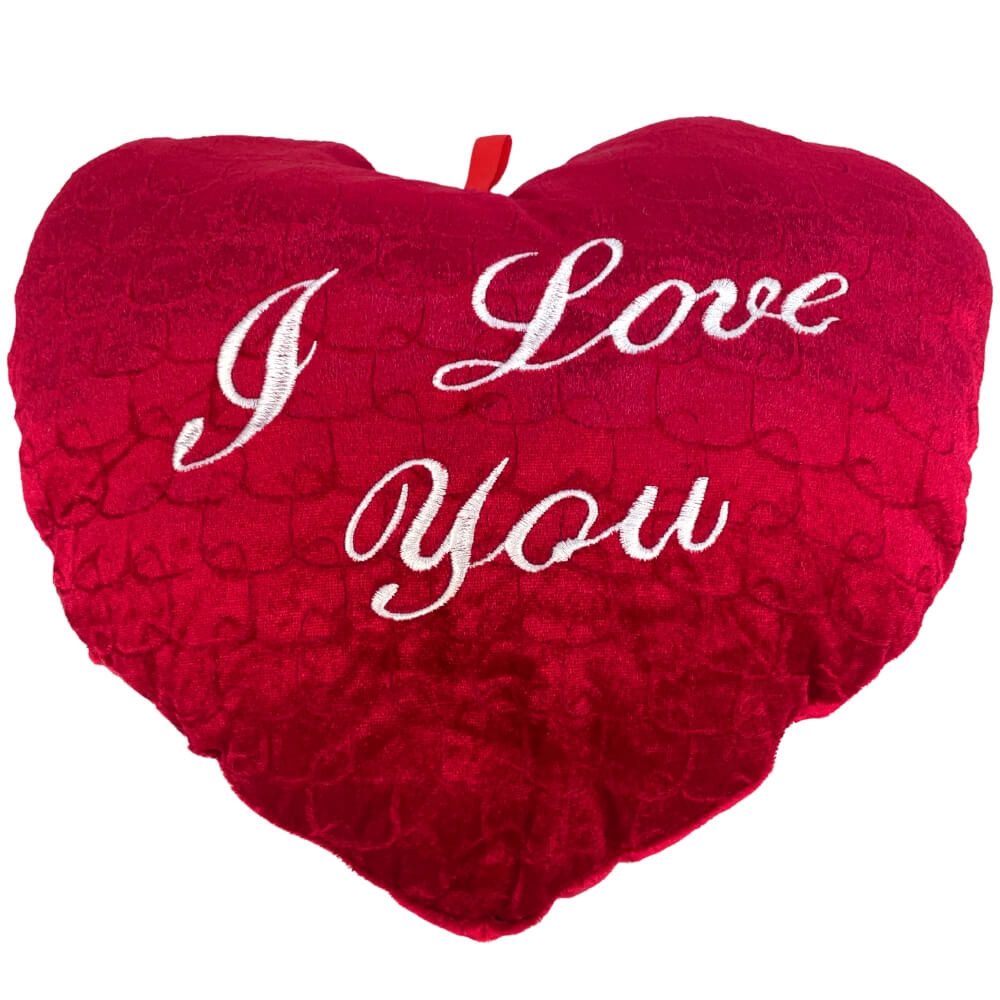 Dekokissen Rotes Herzkissen 34 cm "I love you"