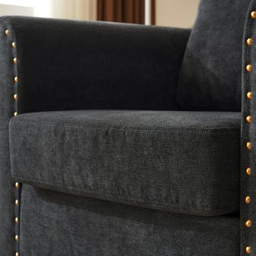 Gotagee Chesterfield-Sessel Modern Chesterfield-Sessel Sessel Einzelsofa Freizeitstuhl mit Kissen, stilvolle Nieten mit roségoldenen