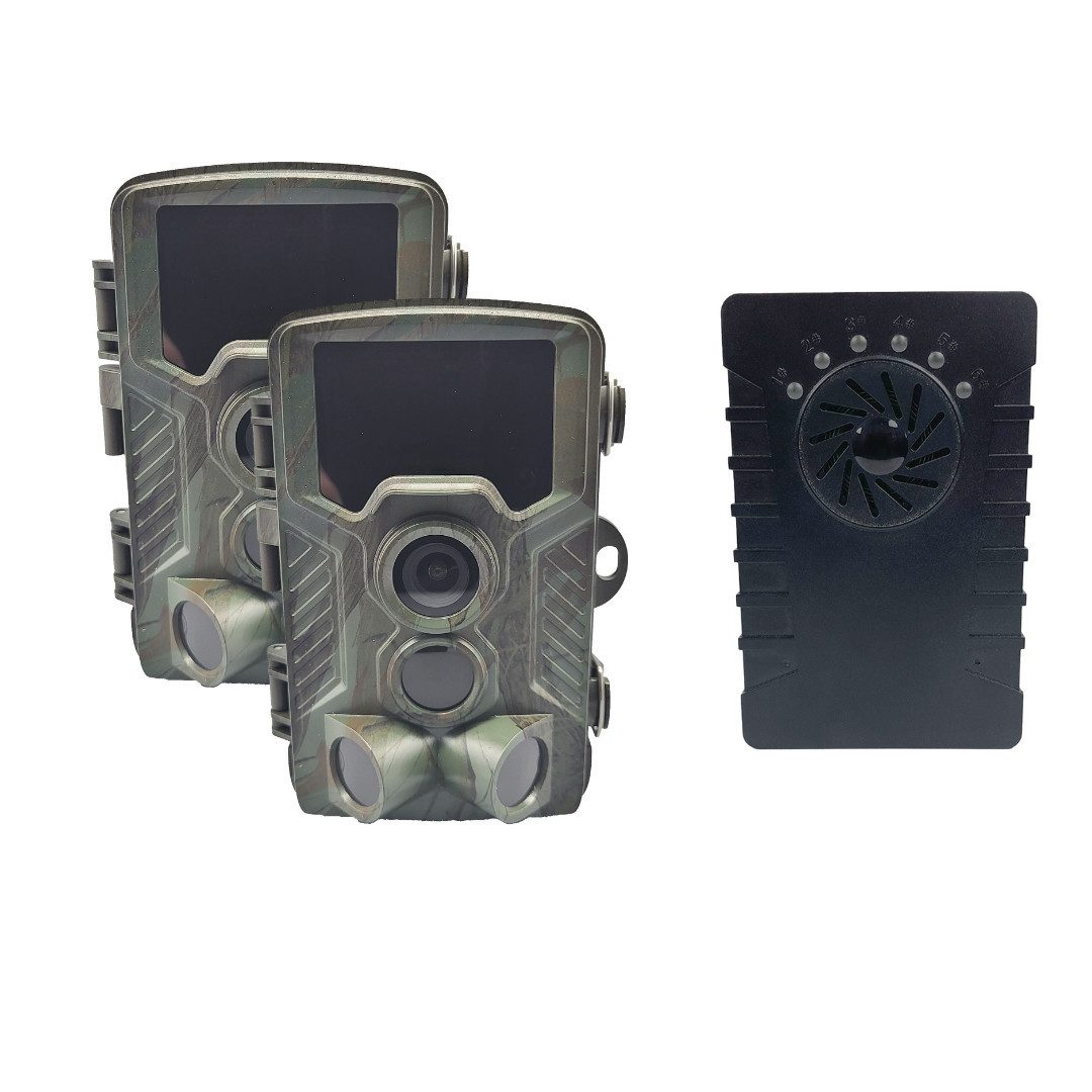 Berger & Schröter Wildkamera 4K/ Melder + Empfänger (Revier, Wildbeobachtung, Jagd, für bis zu 6 Wildkameras mit Ton- oder LED-Meldung)