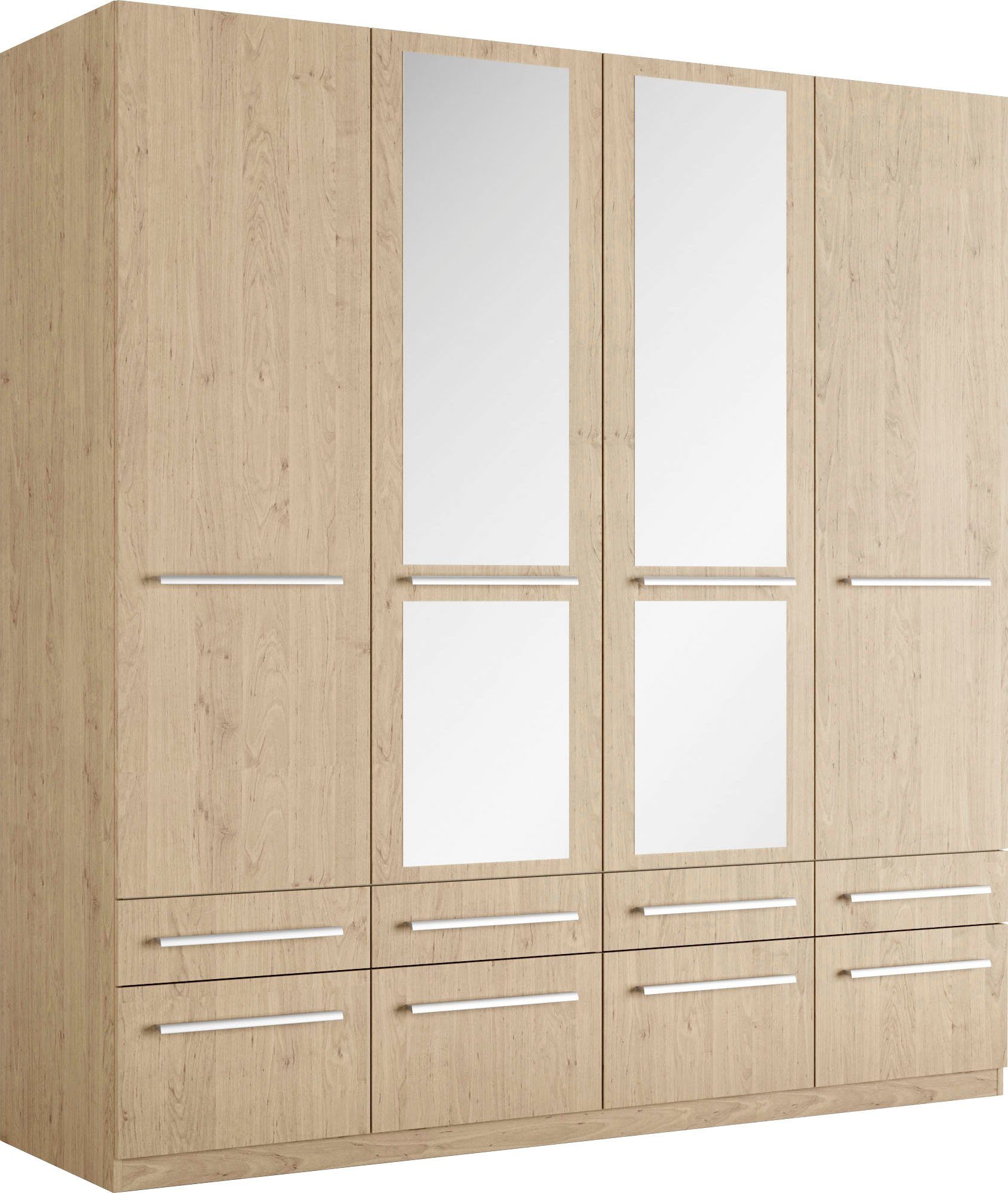 priess Kleiderschrank Schrank Garderobe Wäscheschrank Barcelona in 5 Breiten viel Stauraum, geräumige Schubkästen, mit Spiegel, MADE IN GERMANY