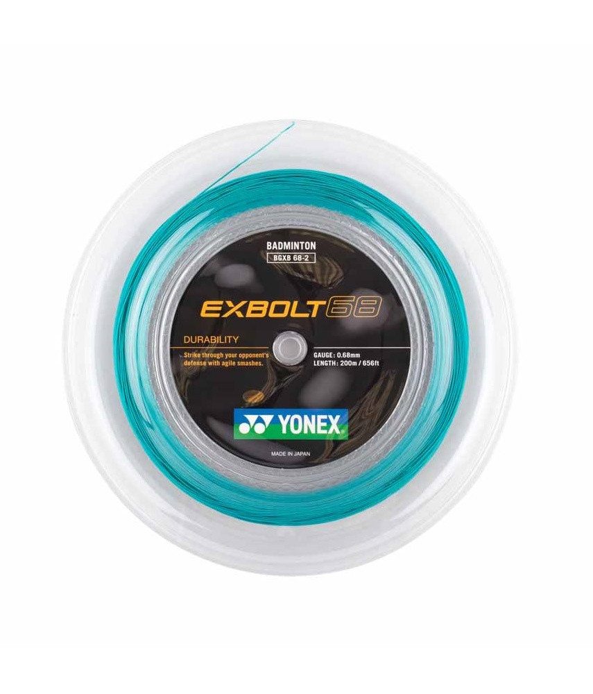 Yonex Badmintonsaite Exbolt 68 (Haltbarkeit) türkisblau 200m Rolle, Saitendicke: 0.68