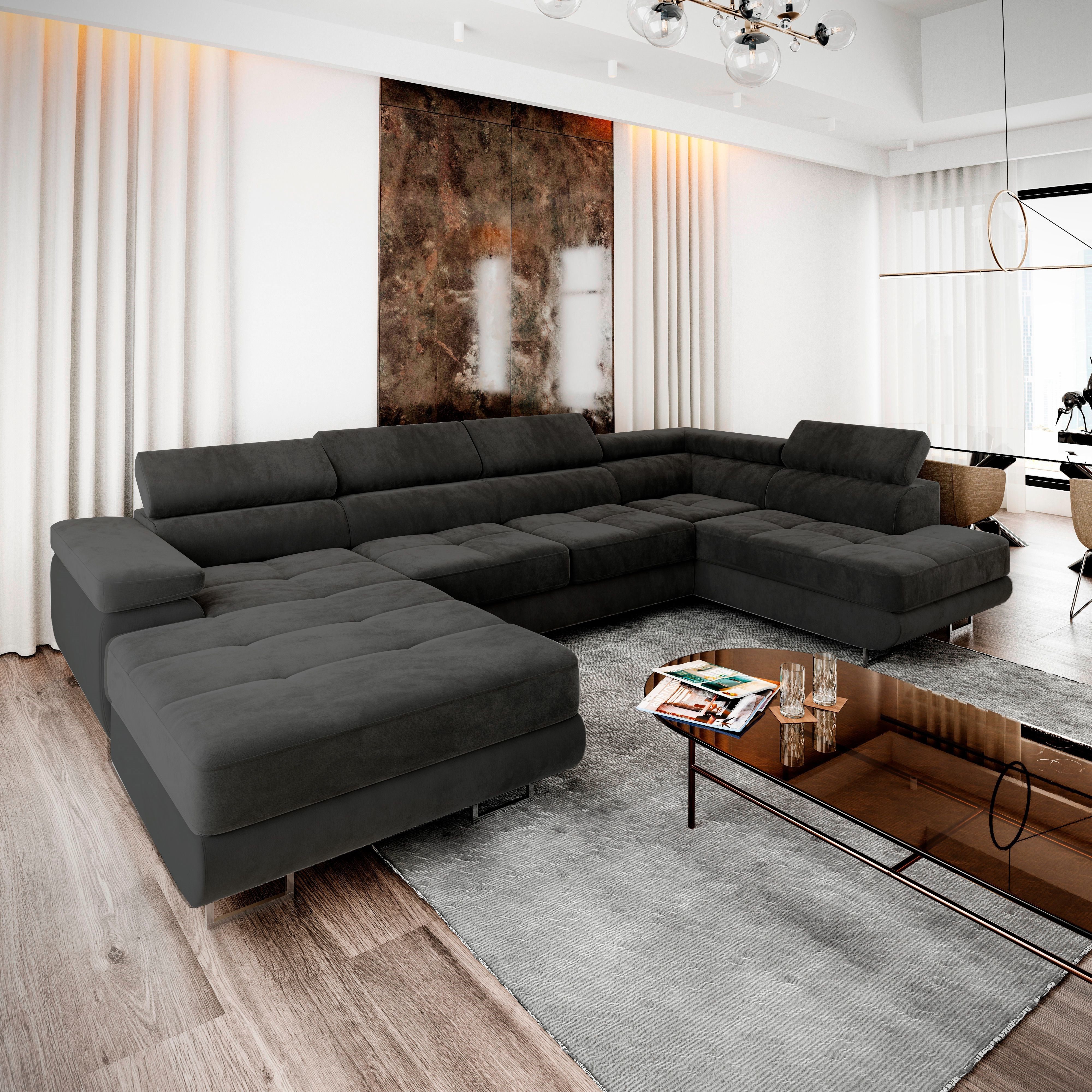 Masseno Ecksofa CASONE mit Schlaffunktion U-Form, günstig online kaufen