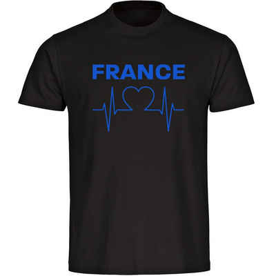 multifanshop T-Shirt Kinder France - Herzschlag - Jungen Mädchen Shirt Fanartikel