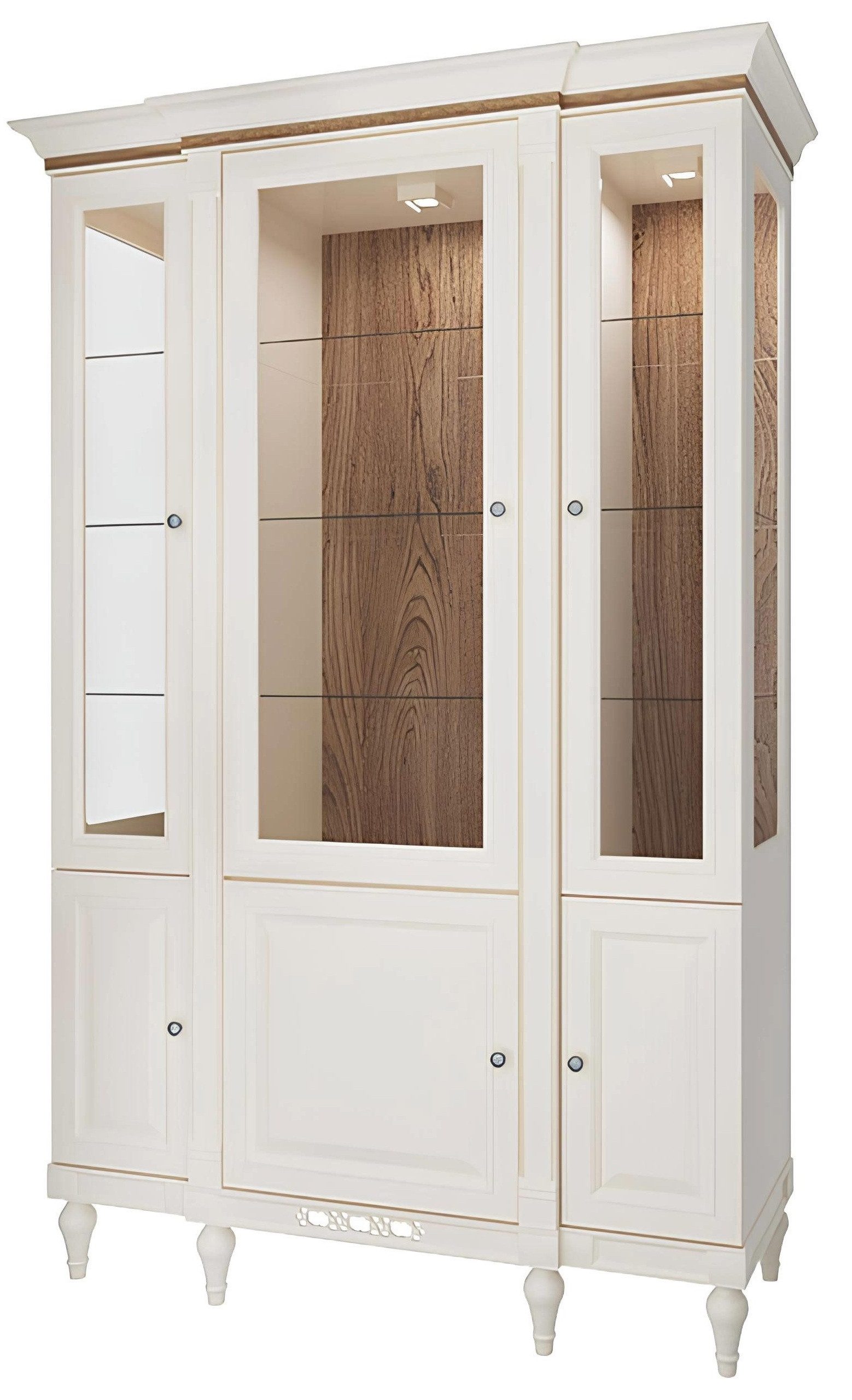 Xlmoebel Glasvitrine Traditionelle Glasvitrine Schrank Kommoden Bücherschrank Bücherregal (Model Florenz FL-W3) Hergestellt in Europa