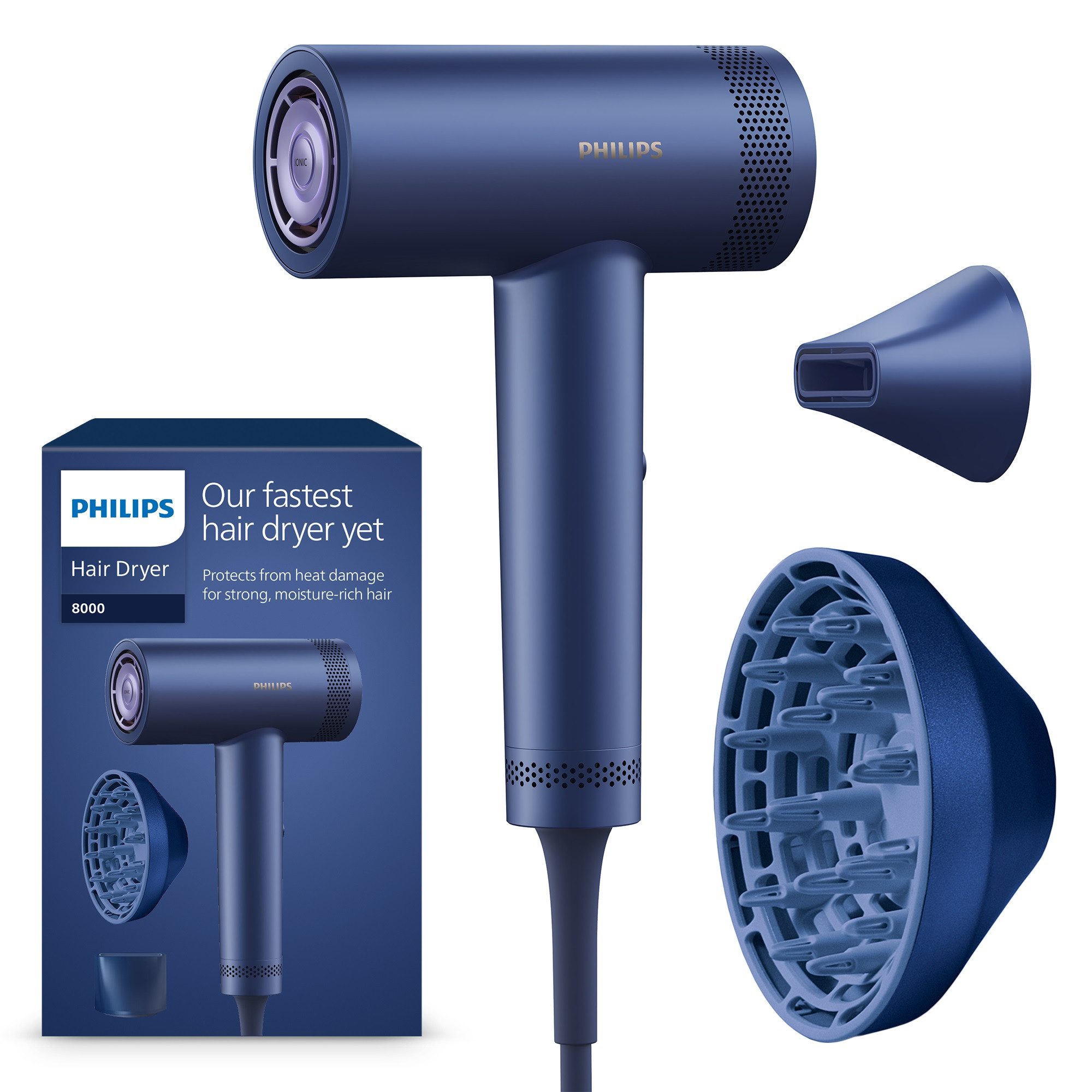 Philips Haartrockner Series 8000 BHD839/10, 1400 W, mit ThermoShield Technologie, 4 Hitze- und 3 Geschwindigkeitsstufen