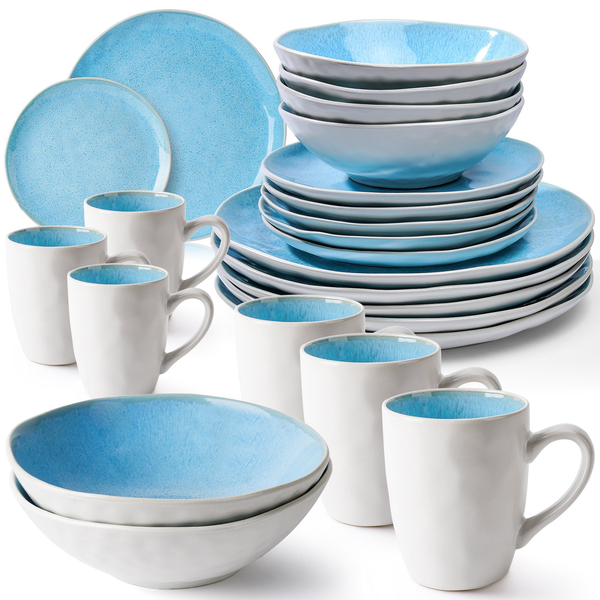 MiaMio Tafelservice 24 teiliges Geschirrset aus Keramik