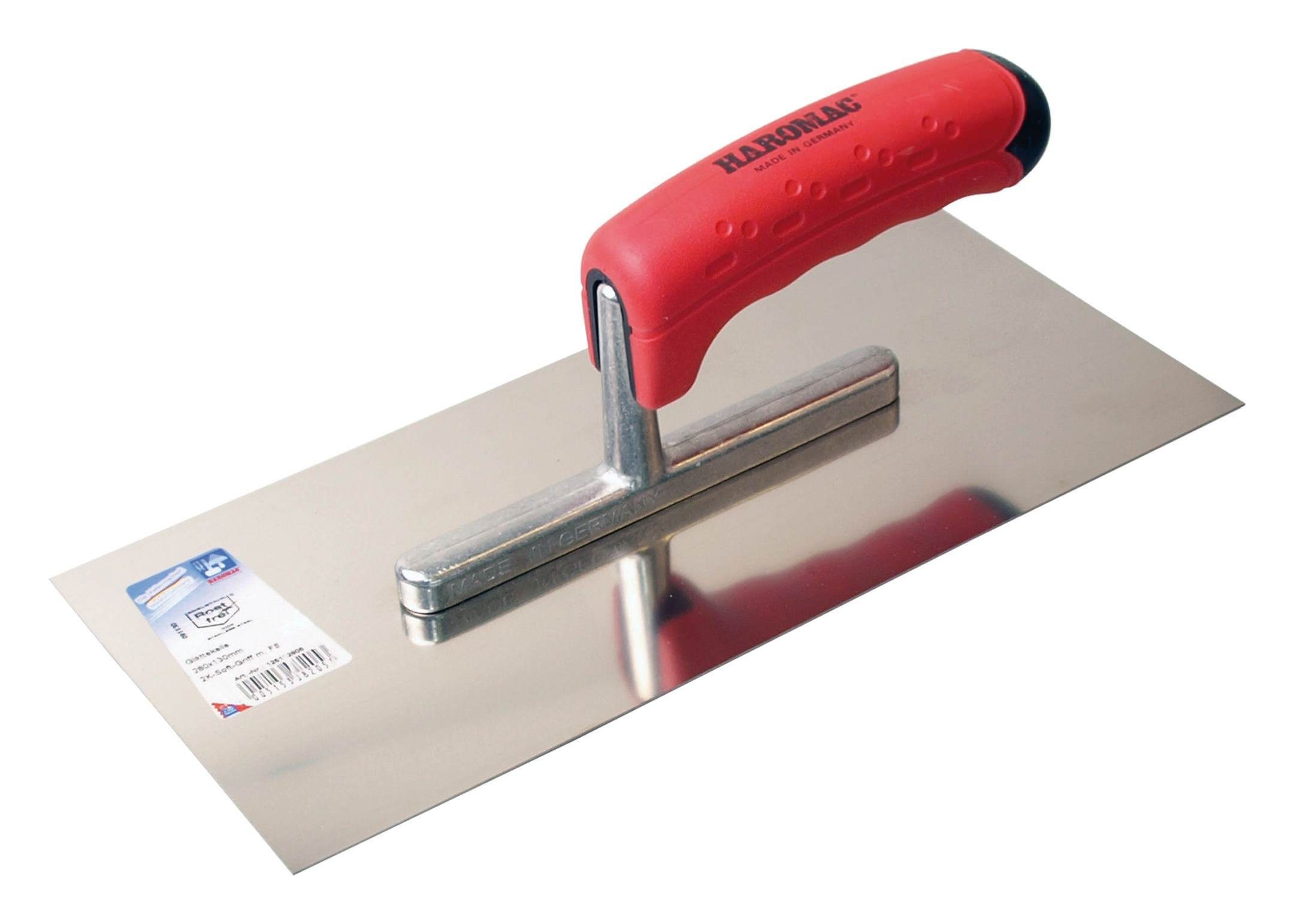 HAROMAC Glättekelle Mit Soft-Griff ohne Zahnung rostfrei