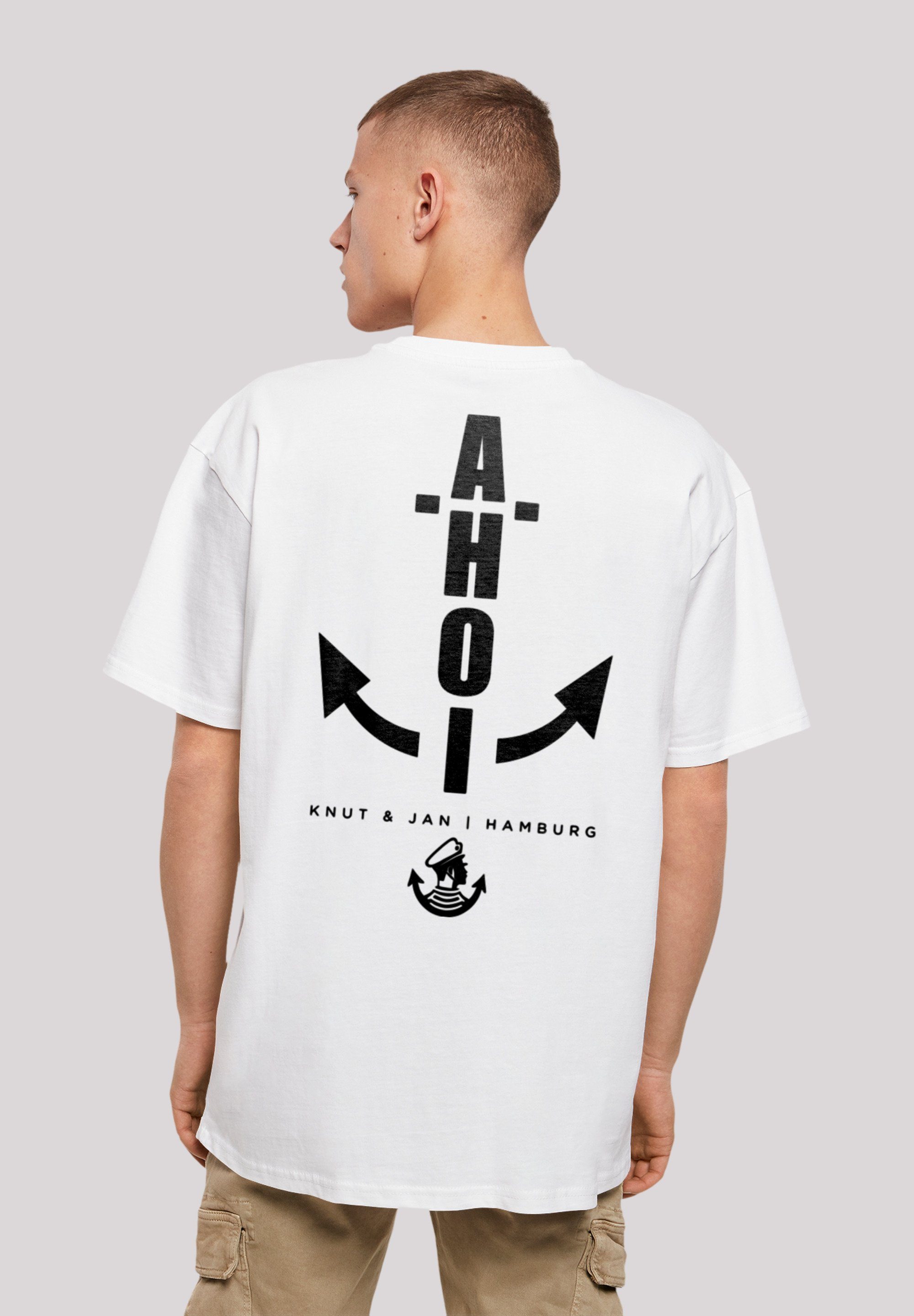 Anker Print weiß Ahoi & F4NT4STIC T-Shirt Jan Knut Hamburg T-Shirt Oversized