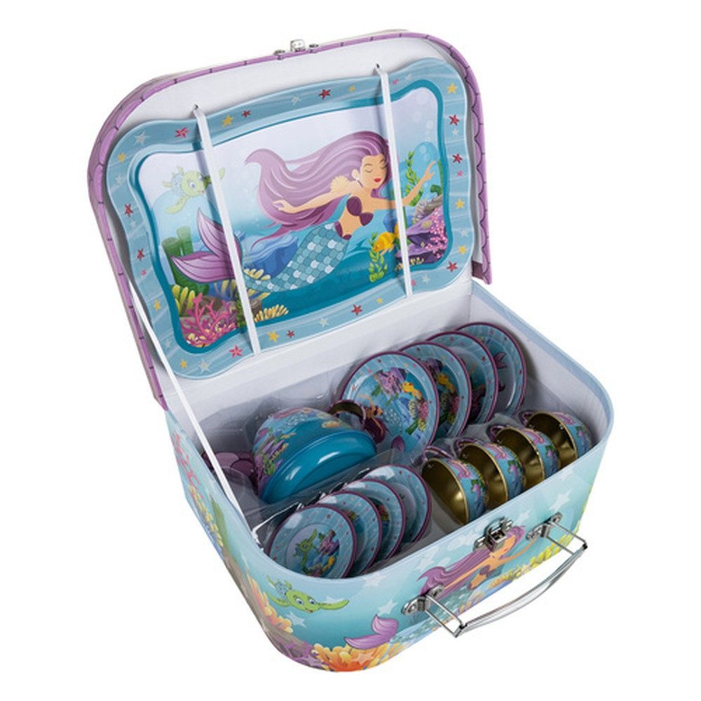 ISO TRADE Teeservice Kinder-Meerjungfrauen Teeservice, 2 Personen, Eisen, Kinder entwickeln eigene Spielwelten und erleben magische Teepartys