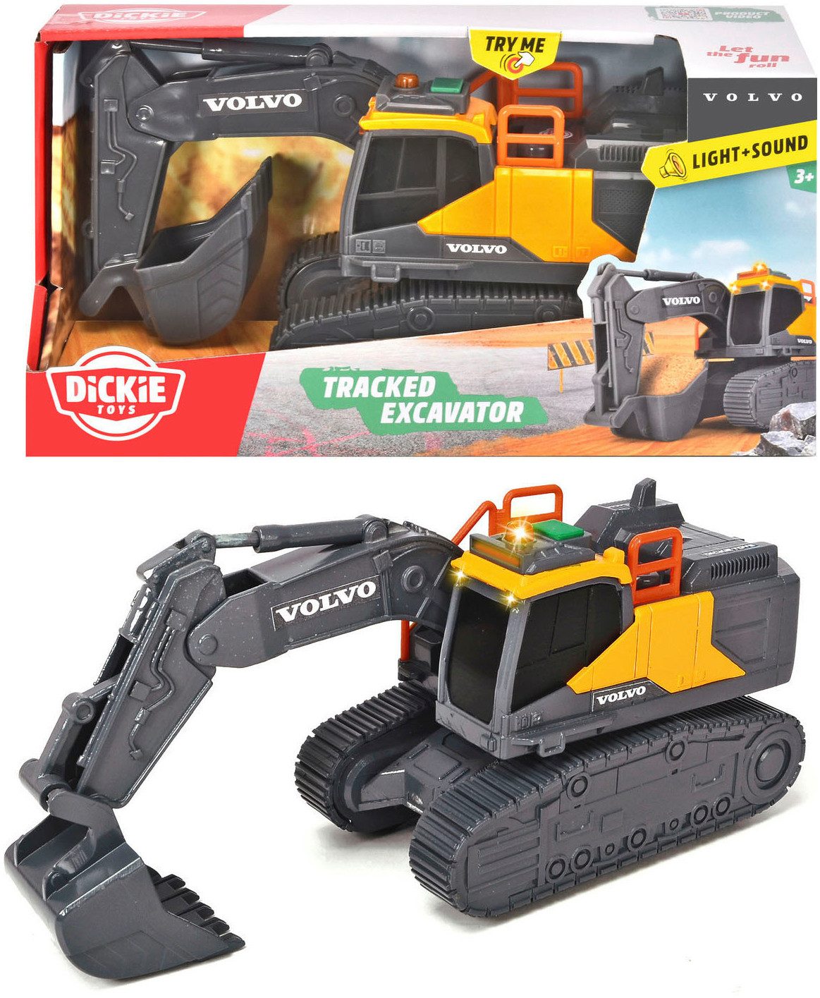Dickie Toys Spielzeug-Bagger Volvo Tracked Excavator, mit Licht und Sound günstig online kaufen
