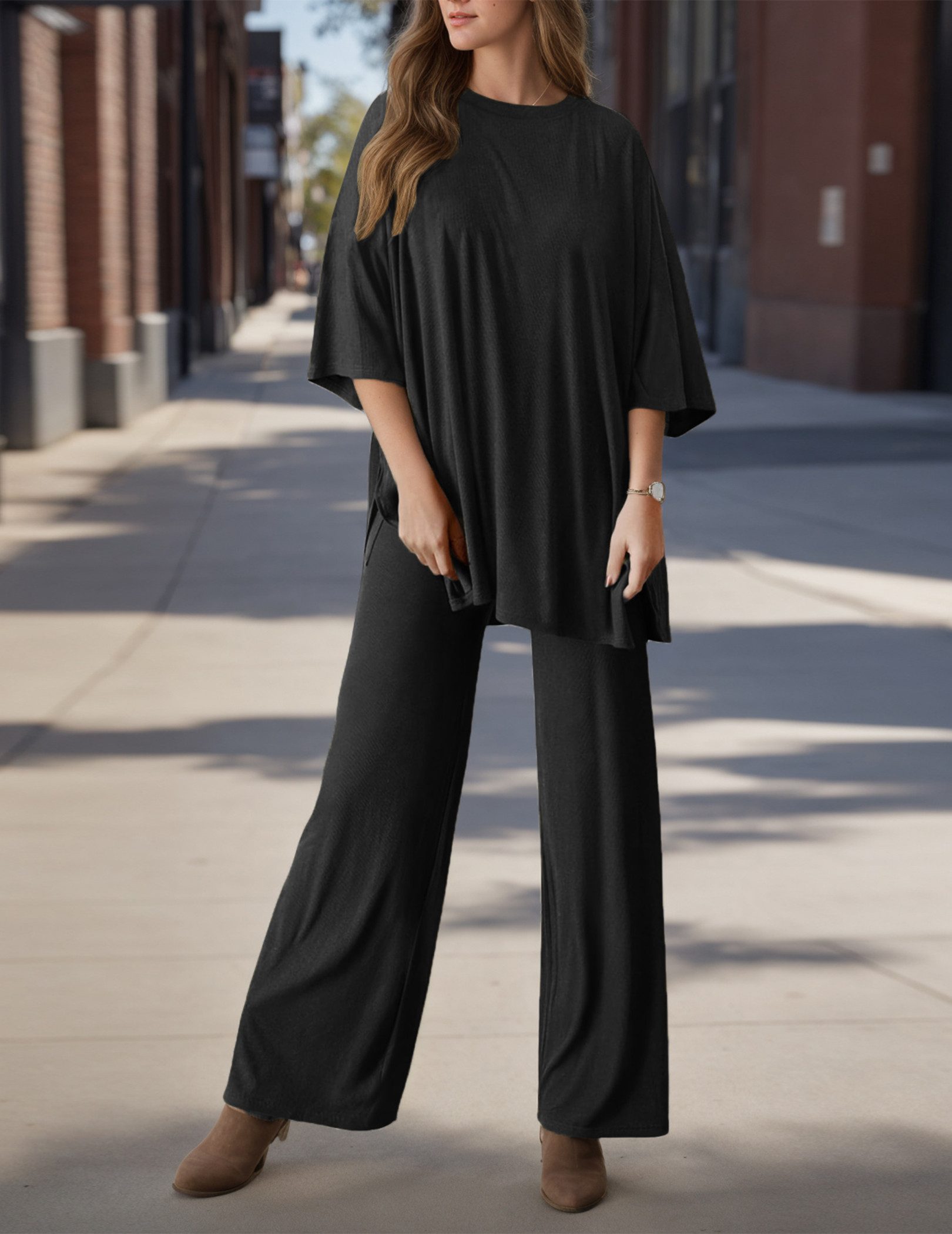 LUCKZON Pyjama Zweiteiler für Damen vorder günstig online kaufen
