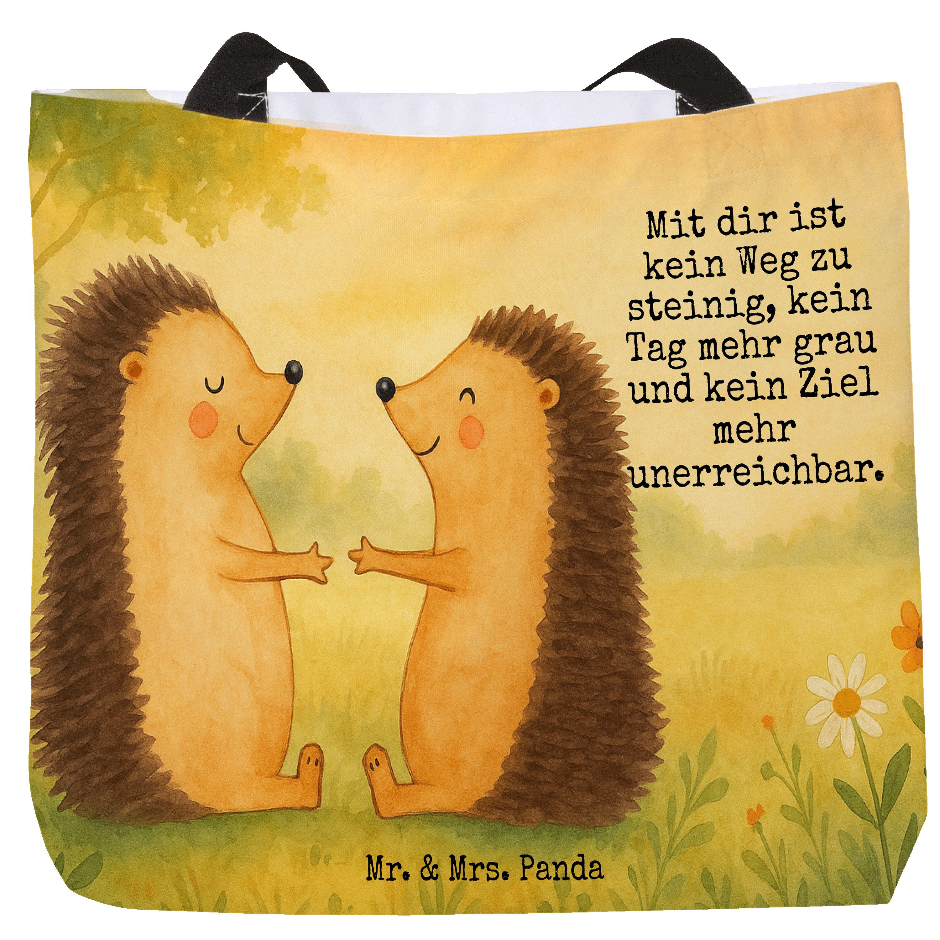 Shopper Igel Liebe Design, Reisetasche, Weiß, Geschenk, Tote Bag, Reisetasche