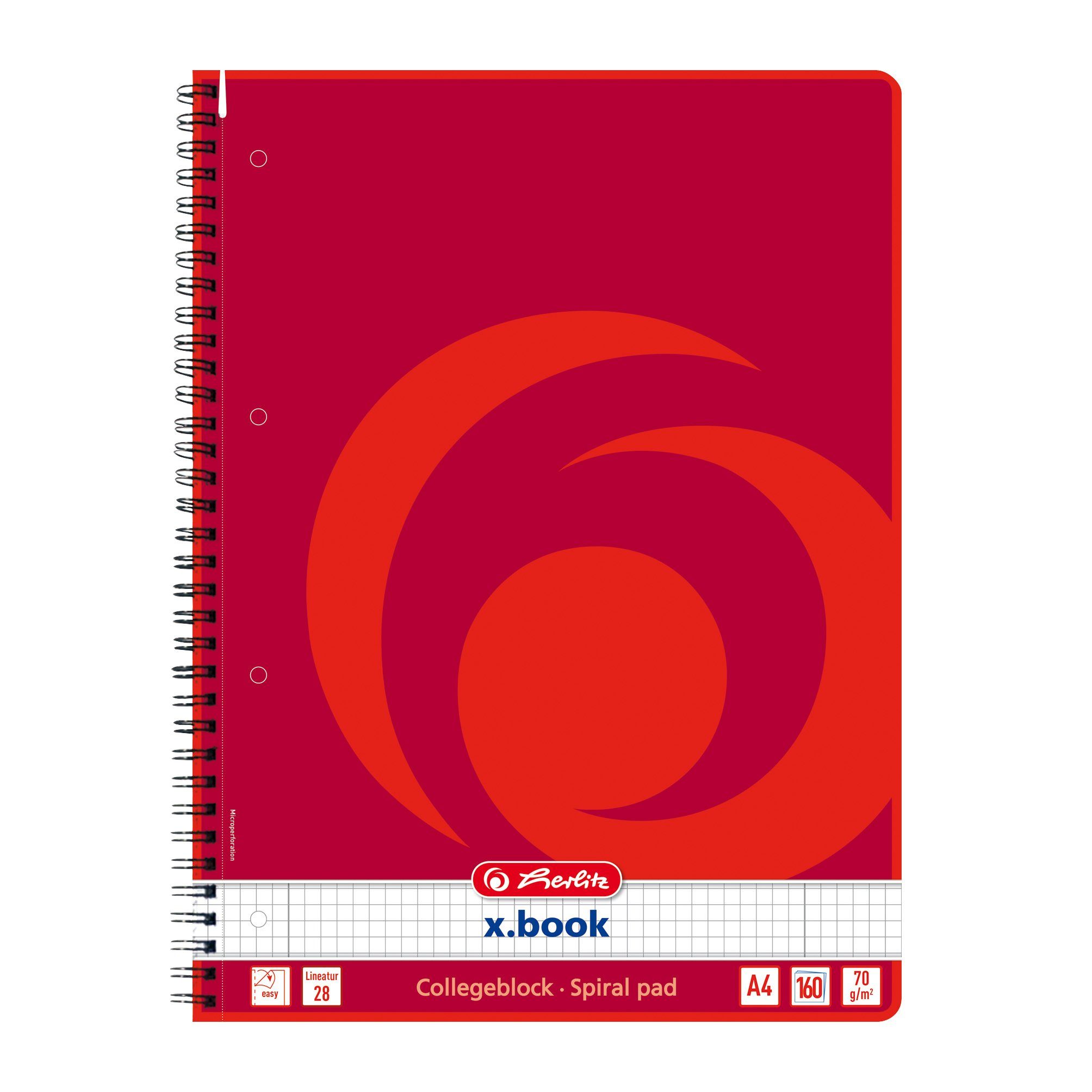 Collegeblock 3x Herlitz Collegeblock XL / 160 Bl. / DIN A4 / Spiralblock / Lin.28 /