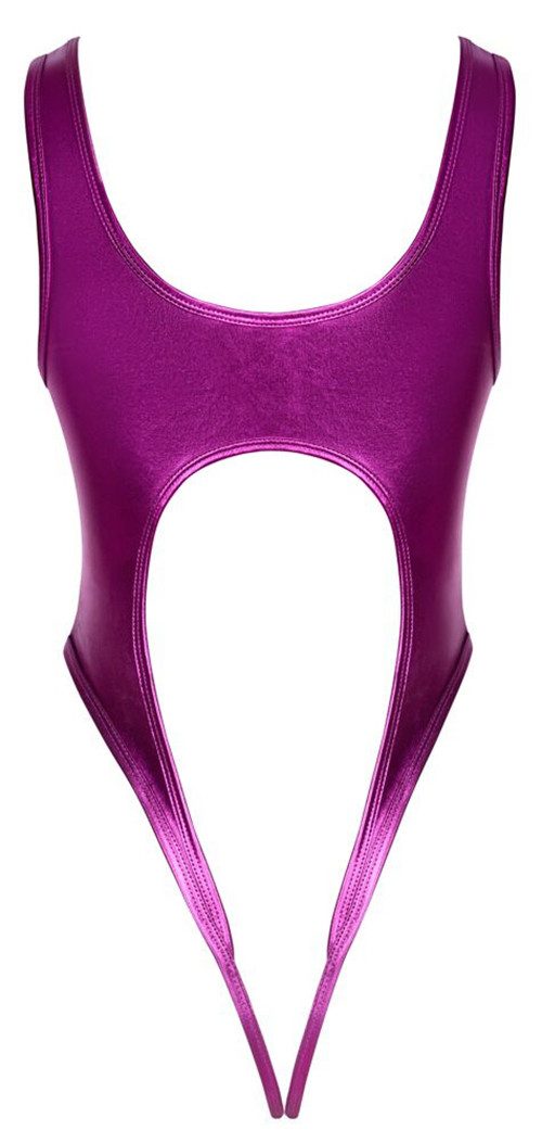Cottelli Collection Body Minimalistischer und po-freier Body in Metall-Pink (1-tlg) Elastisch & weich für hohen Tragekomfort – Bild 2 von 2
