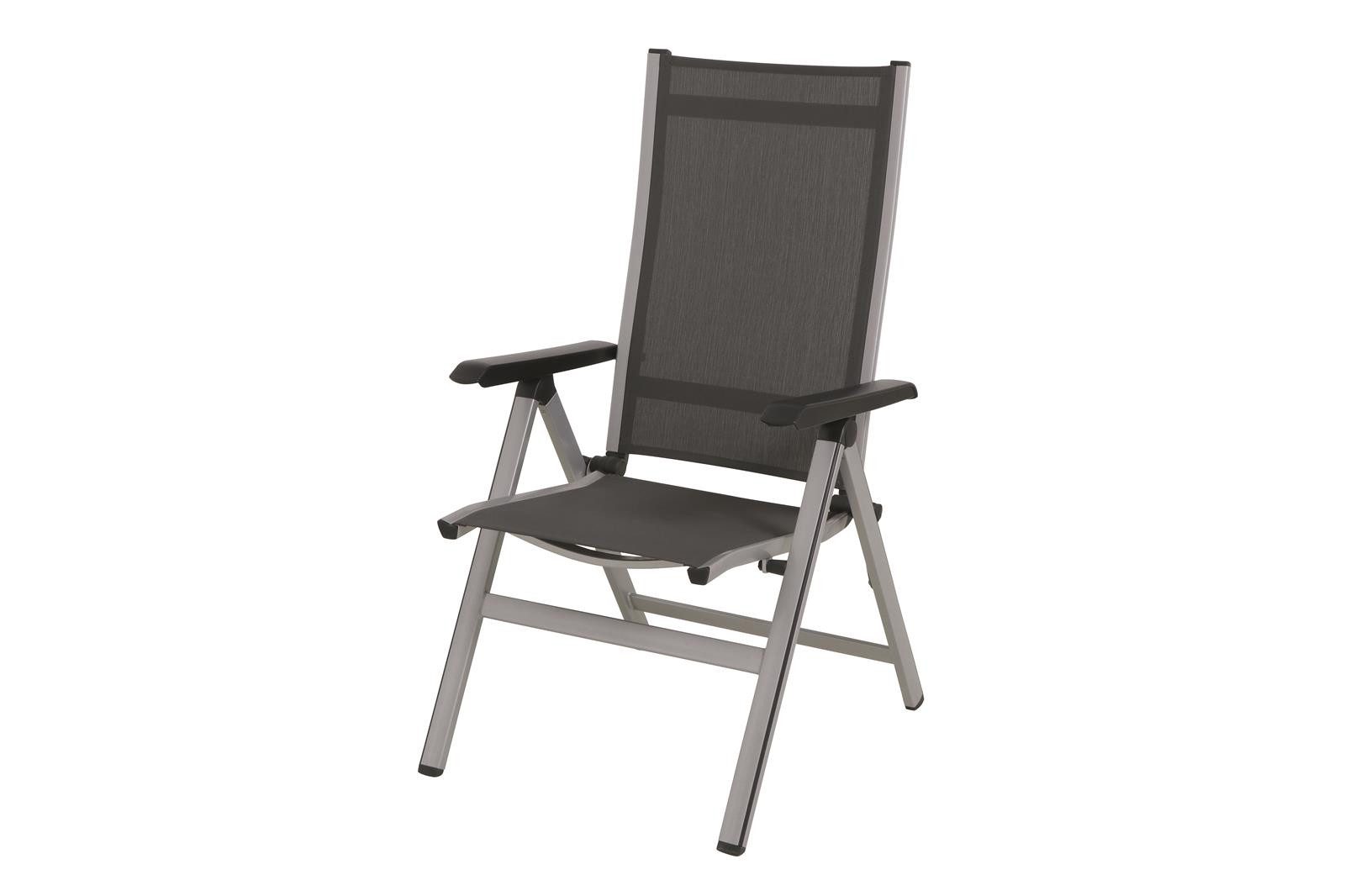 MWH Gartenstuhl MWH Klappsessel Elements silber-anthrazit Aluminium Gartensessel