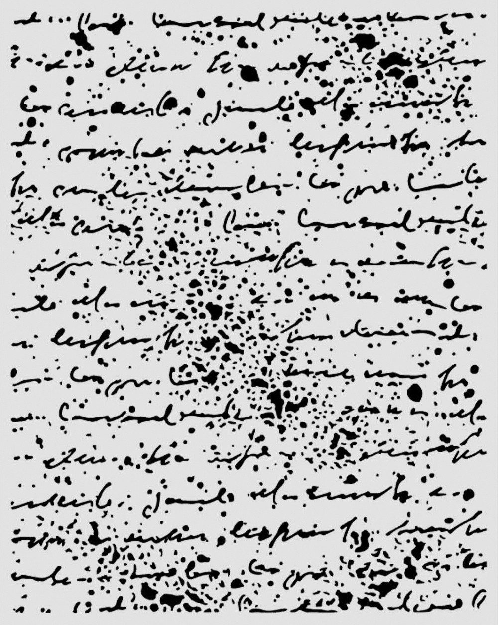 Stamperia Motivschablone Schablone Cosmos - Handwriting, 20 x 25 cm