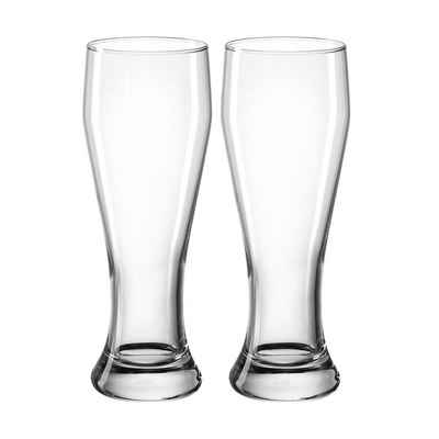 montana-Glas Bierglas Weizenbierglas 2er Set Basic, Glas, Weizenbierglas Bierhumpen