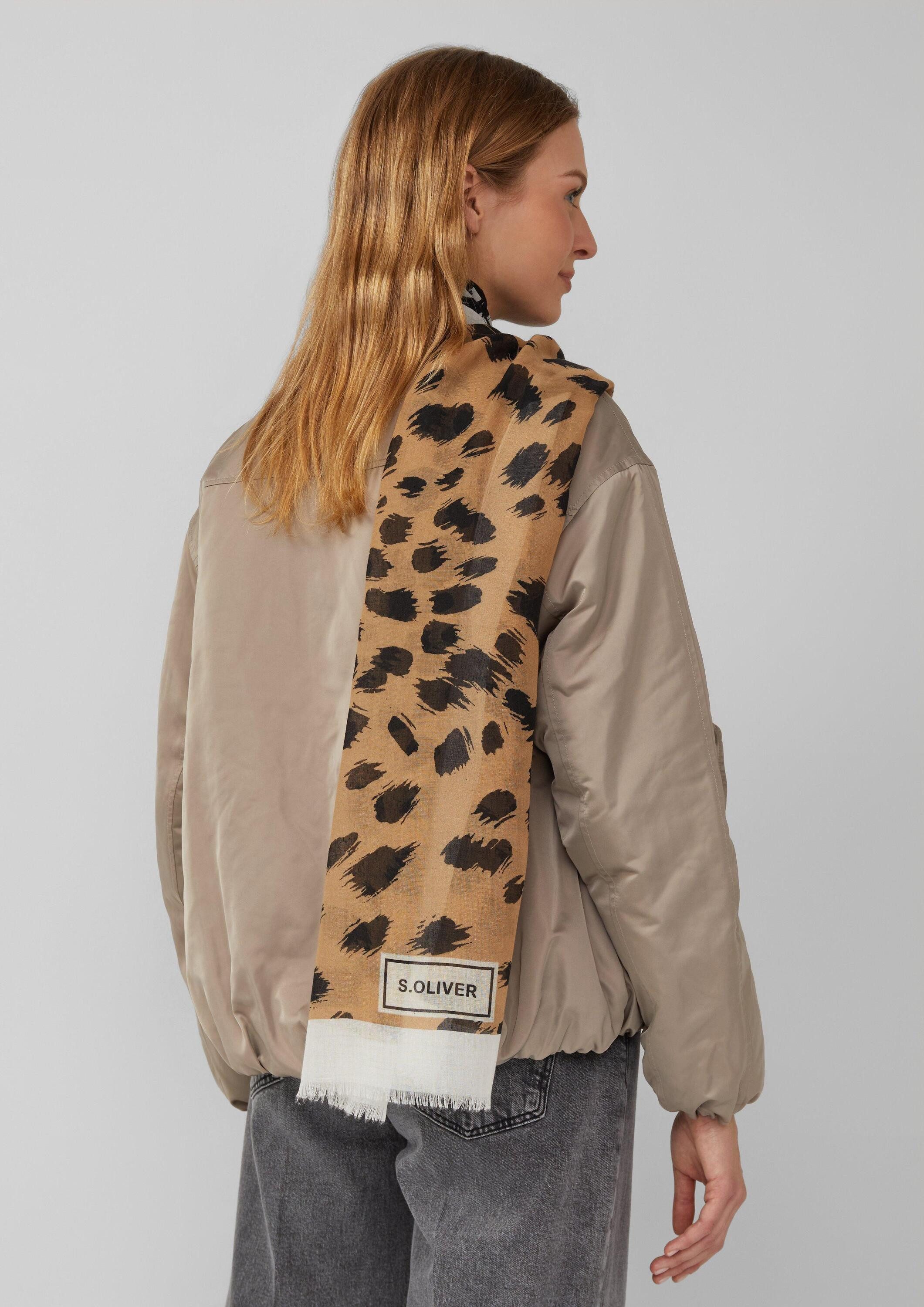 s.Oliver Schal Tuch, Schal mit abstraktem Leo-Muster günstig online kaufen