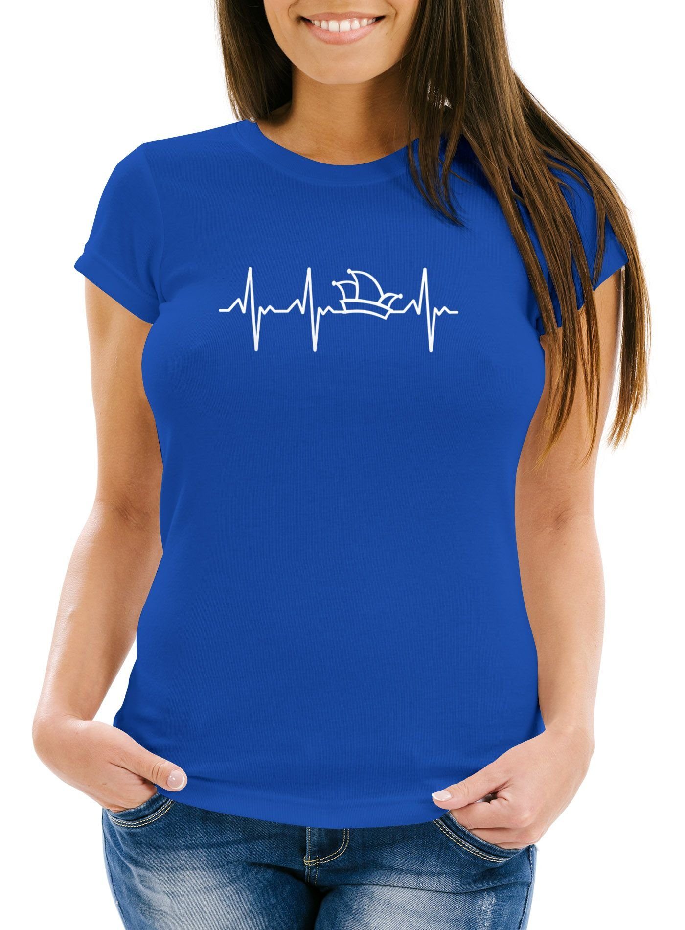 Print-Shirt Damen T-Shirt Fasching Karneval Narrenkappe EKG Verkleidung