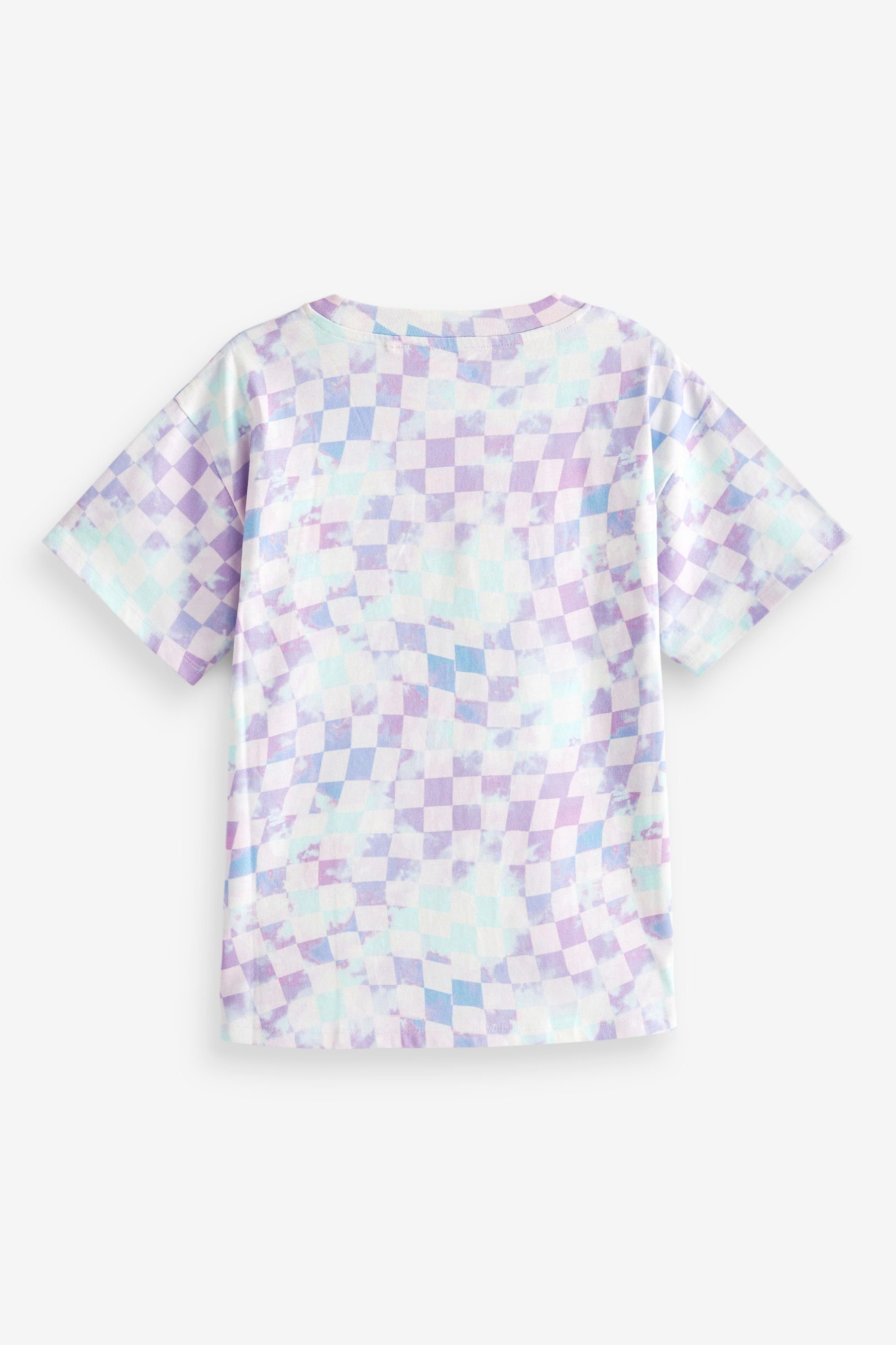 Grafikprint (1-tlg) T-Shirt mit White/Purple Next Oversize-T-Shirt