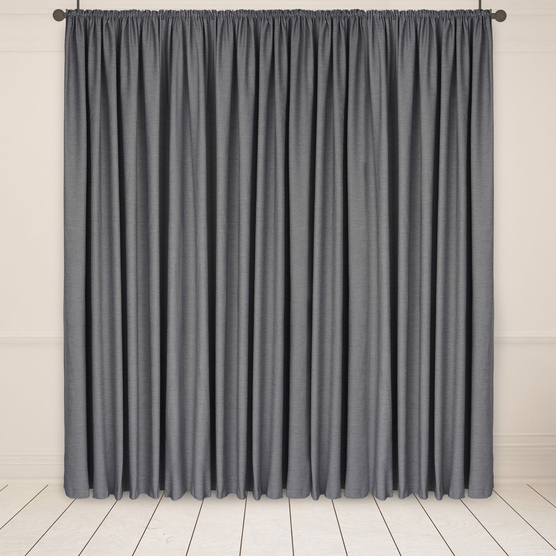 Asphald Gardine Wärmeschutz Verdunkelungsstoff Grau Dekoschal auf Maß 1:2 3er Falte (1 St), Faltenband, St.Br 200cm f.Breite 100cm