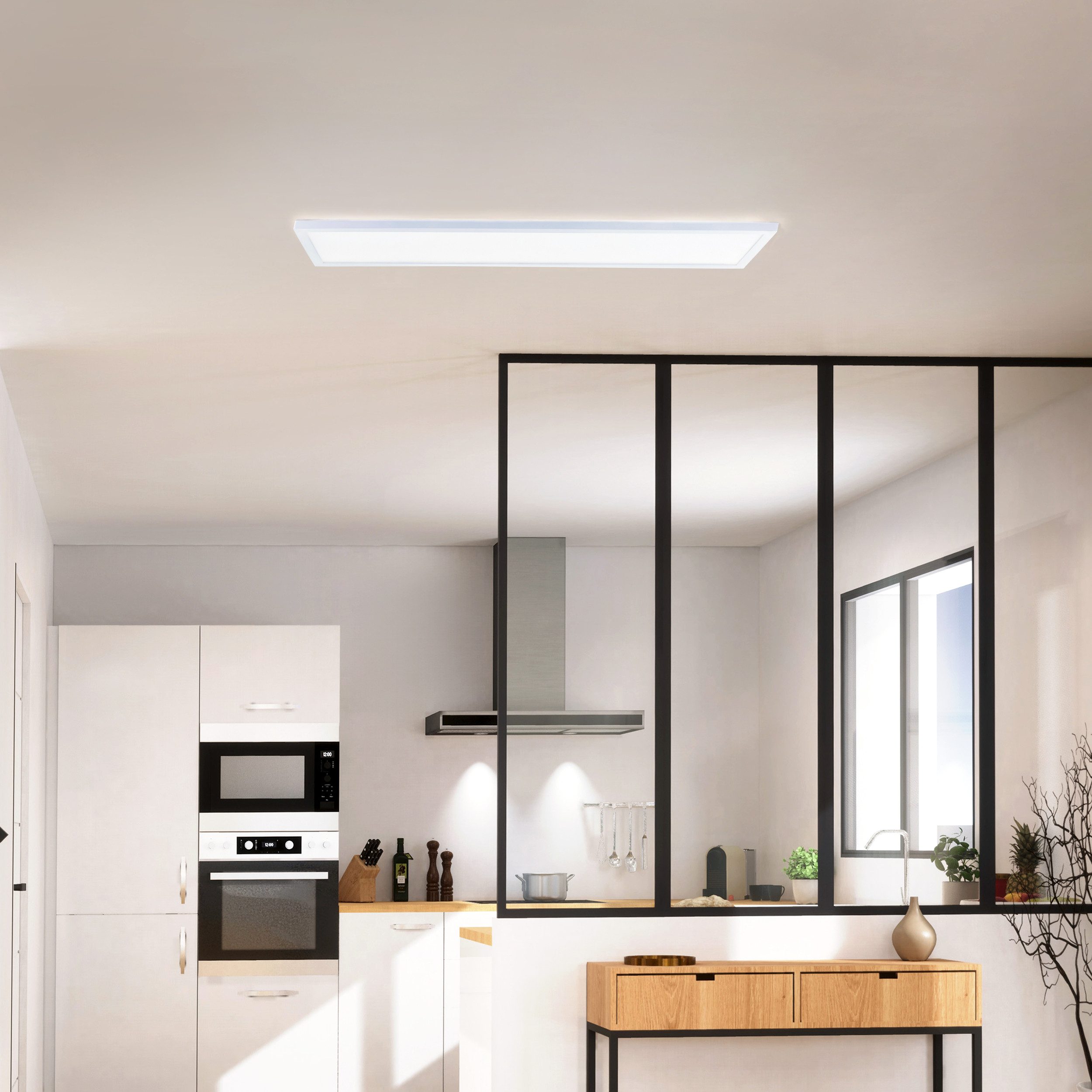 BreLight LED Panel Milton, LED fest integriert, Neutralweiß, 25 x 96 cm, 24 W, 3200 lm, 4000 K, IP44