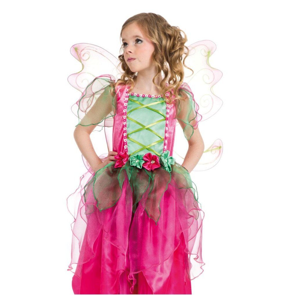 CHAKS Feen-Kostüm Blumenfee Kostüm für Kinder, Feen-Kleid und Flügel