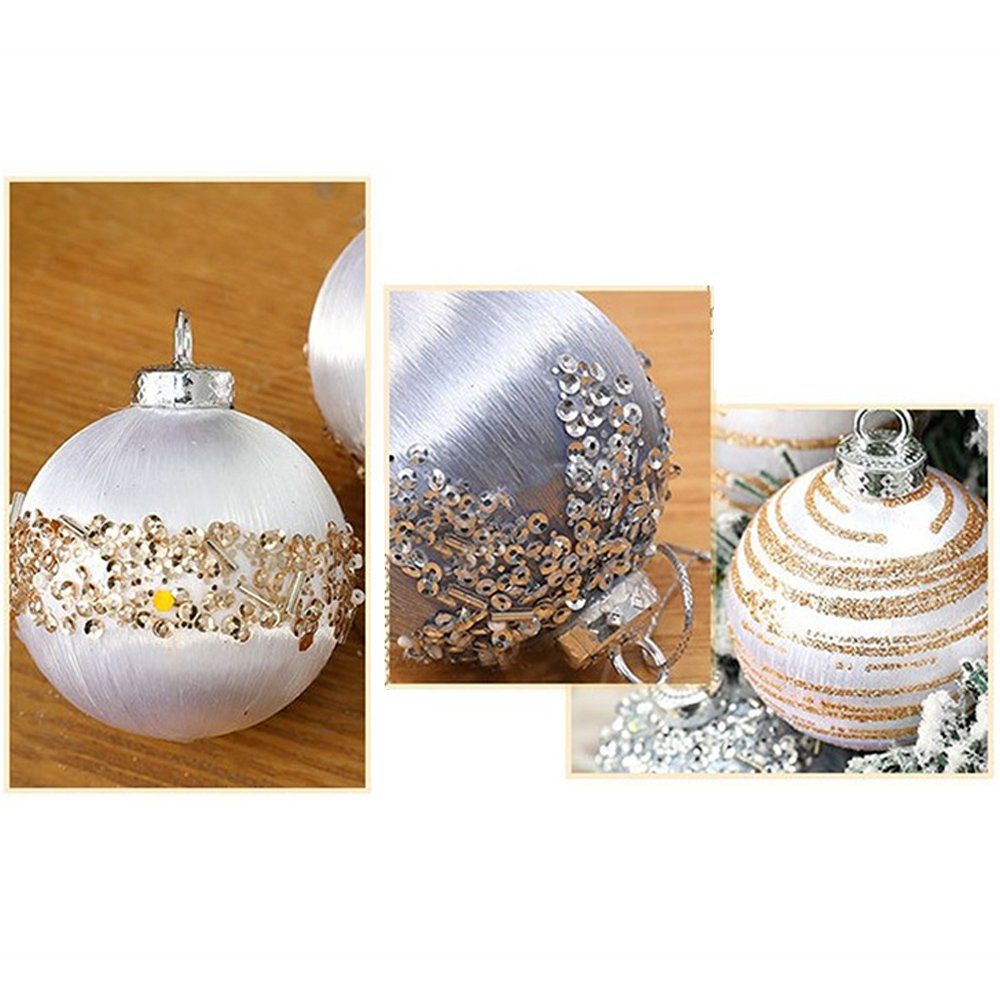 (6 Christbaumschmuck Bruchsicher Mehrweg Weihnachtskugeln Dekoratvie, set, Kugeln, Weihnachtlichen St), Weihnachtsbaumkugel Für weiß Schöne Dekorative Partys Mehrweg