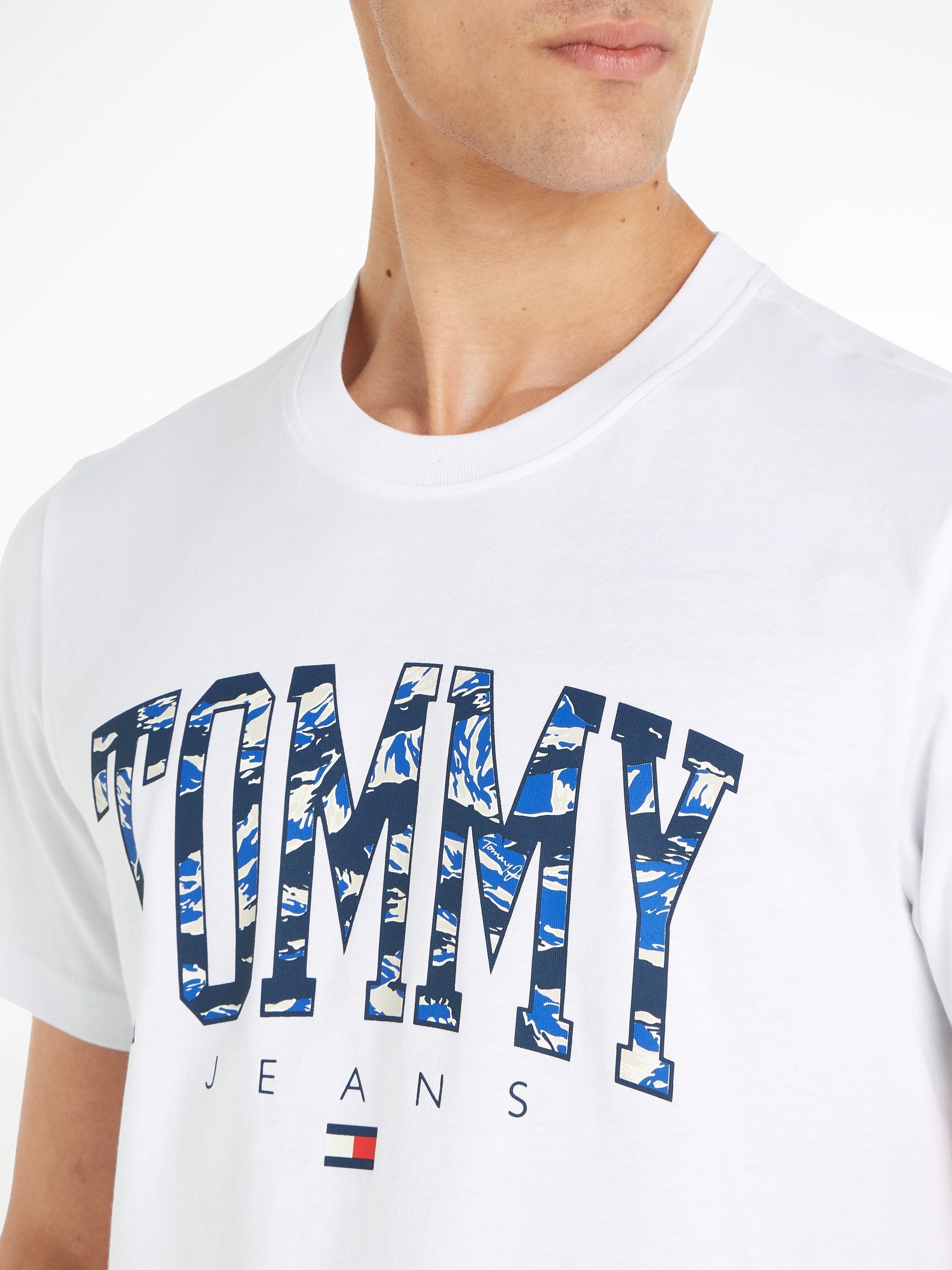 TJM CAMO TEE REG Jeans White Tommy COLLEGE T-Shirt