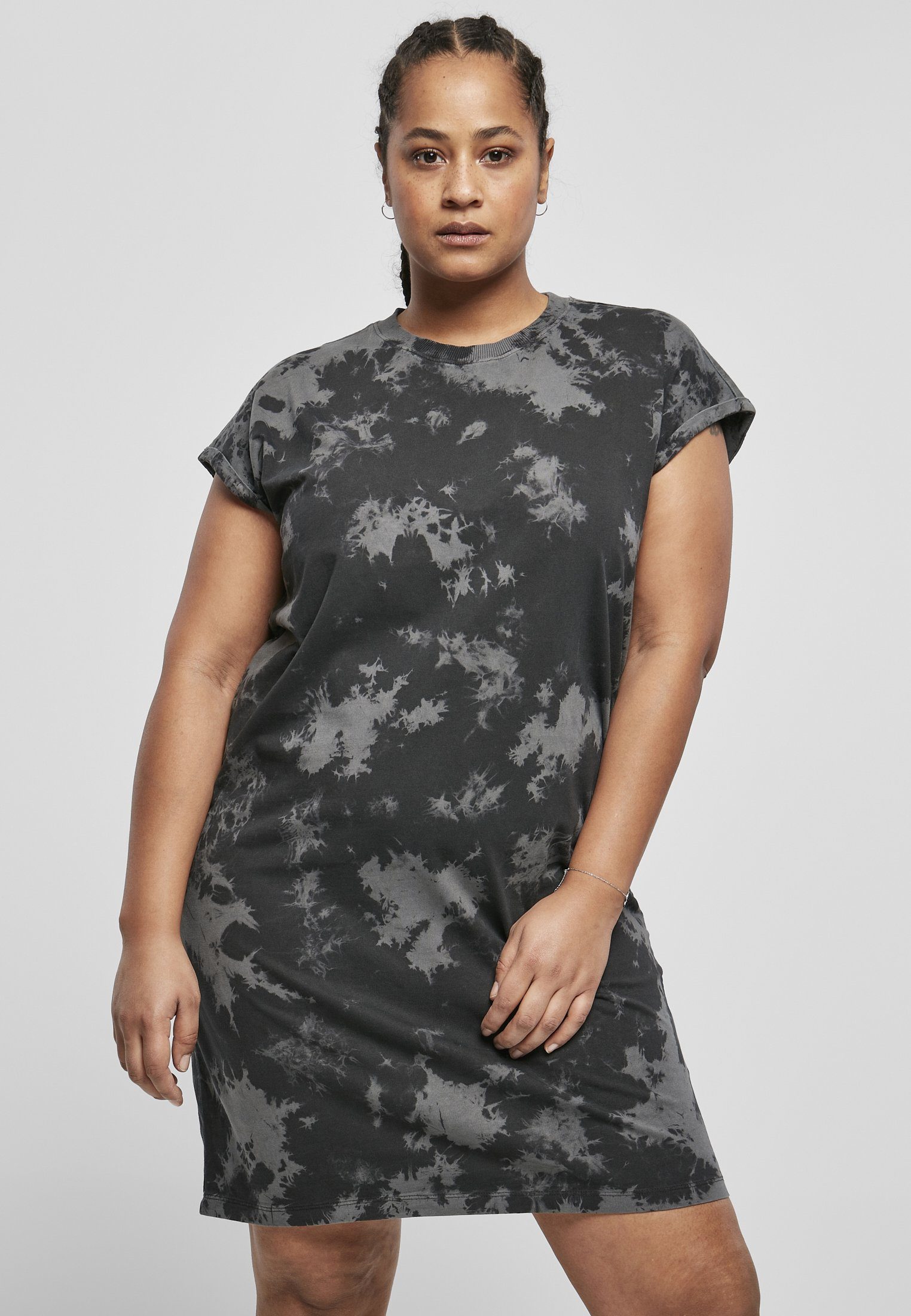 URBAN CLASSICS Jerseykleid Damen Ladies Bleached Dress 1-tlg mehr