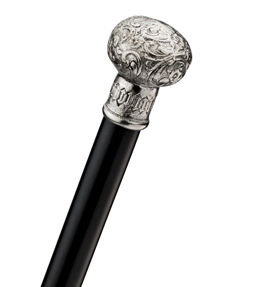 Stockshop Gehstock Gehstock Consigliere, Silberzinn-Knauf, Hartholz, Gummipuffer