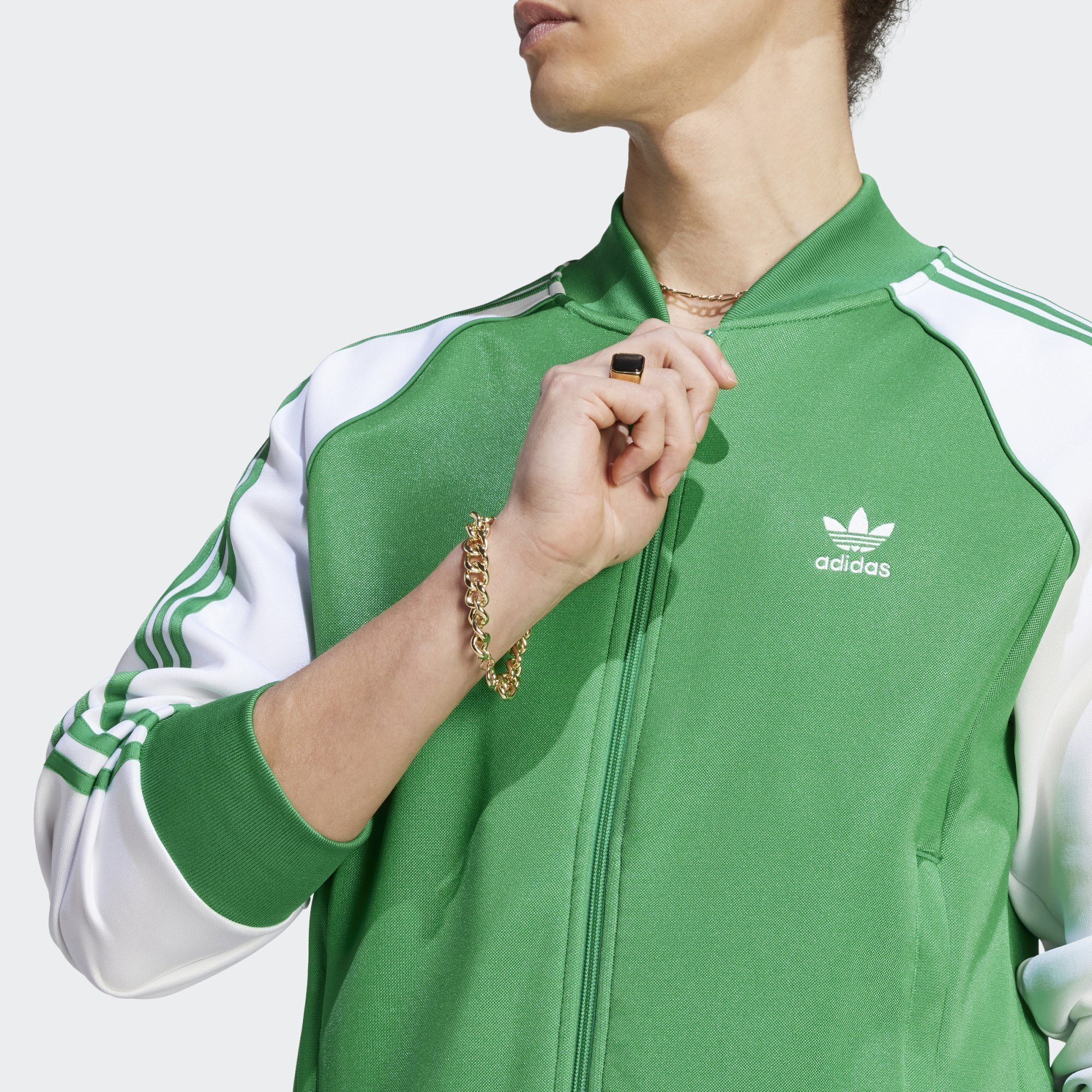 / JACKE Metallic SST ADICOLOR adidas White CLASSICS+ Trainingsjacke ORIGINALS Originals Silver / Green